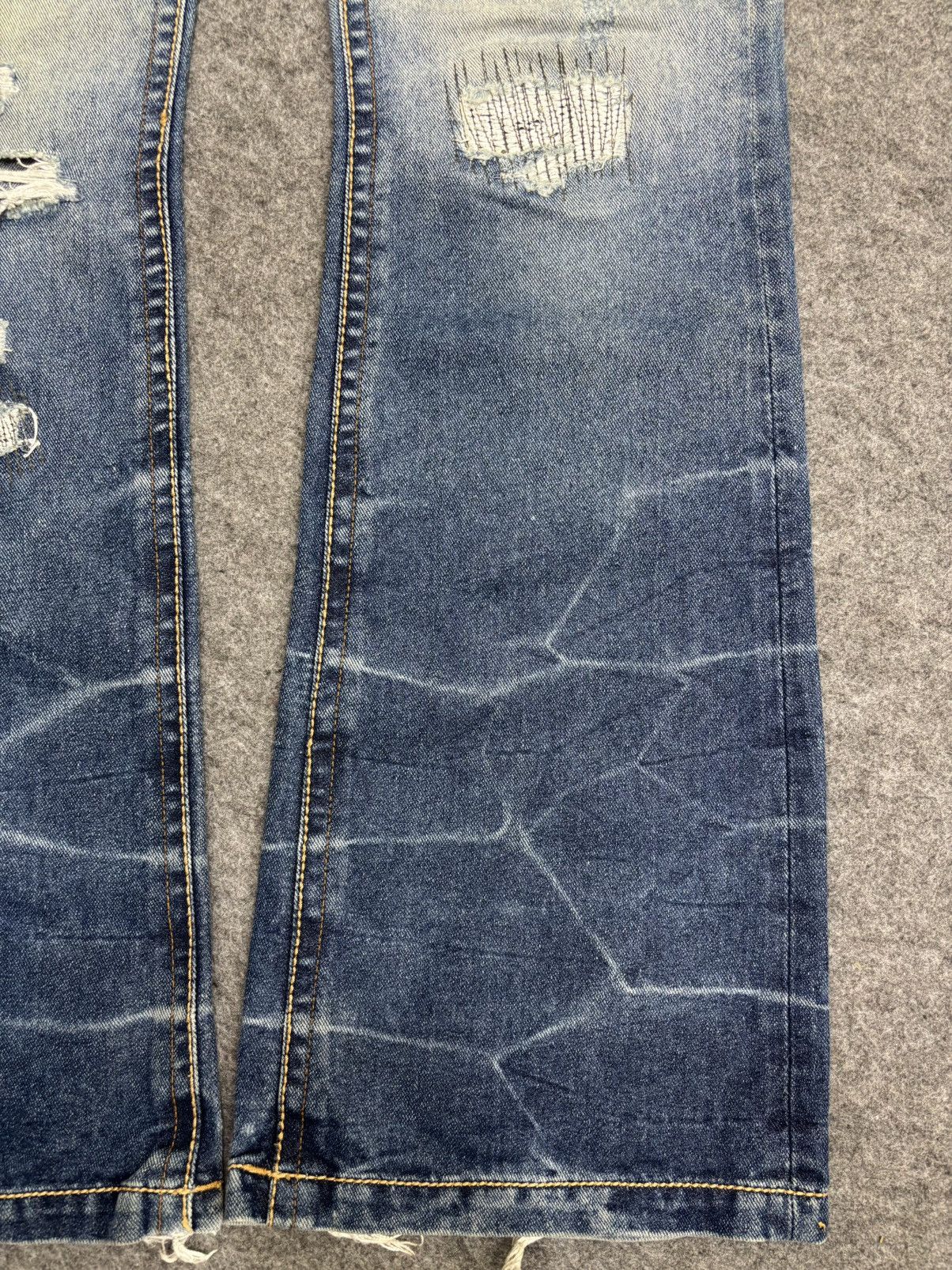 Seditionaries 💥Sick Super Flare Patchwork💥Icom Distressed Denim F596 Size US 34 / EU 50 - 8 Thumbnail