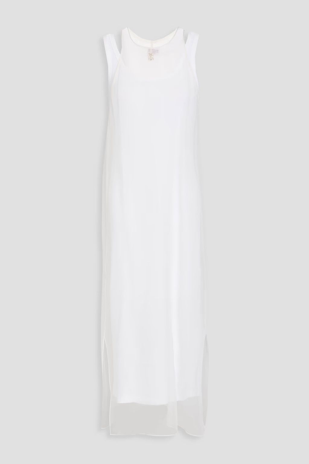 Brunello Cucinelli o1y0725 Midi Dress in White Size S / US 4 / IT 40 - 1 Thumbnail