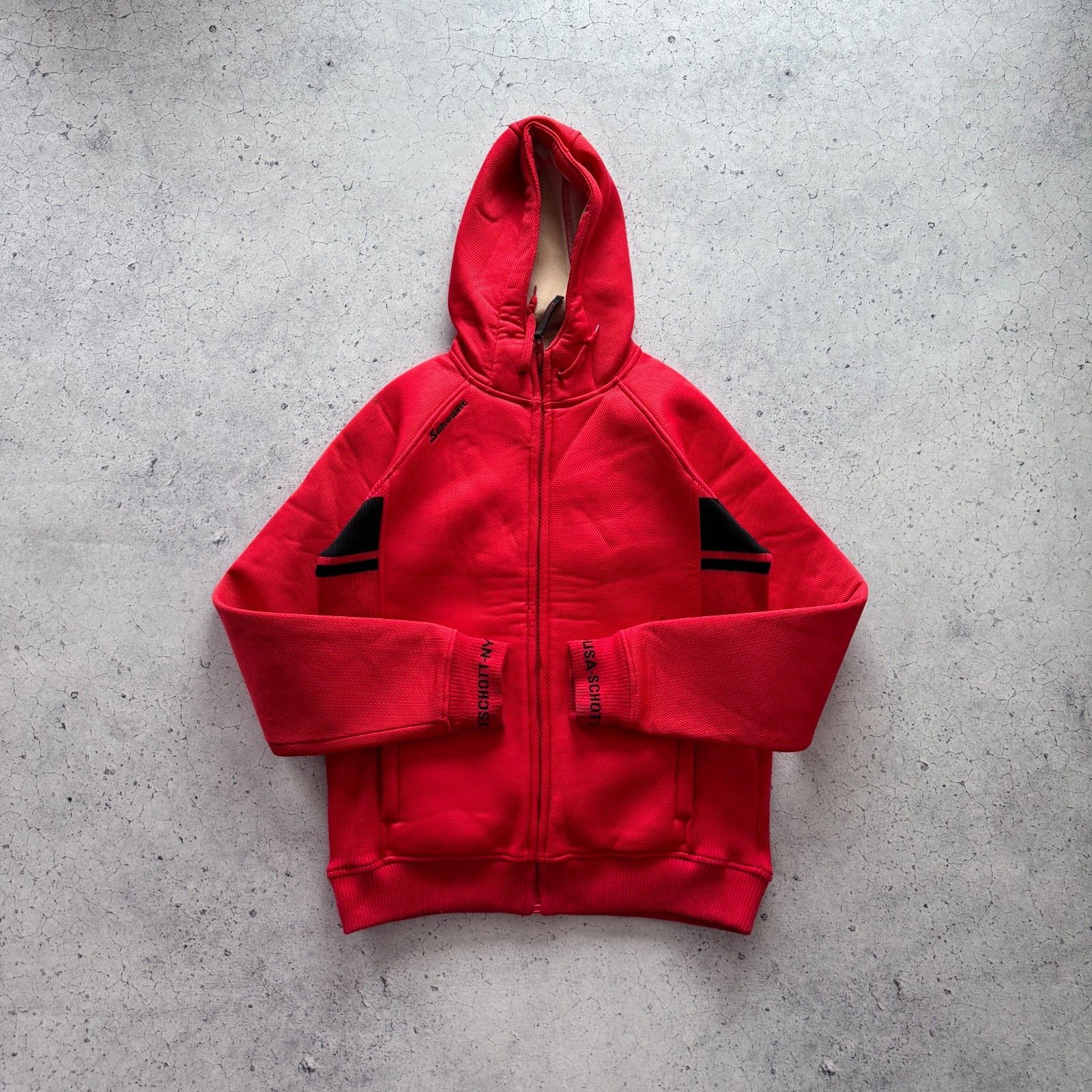Schott Schott Vintage Red Fleece Jacket USA 90s Jnco Rap Hoodie Size US L / EU 52-54 / 3 - 2 Thumbnail