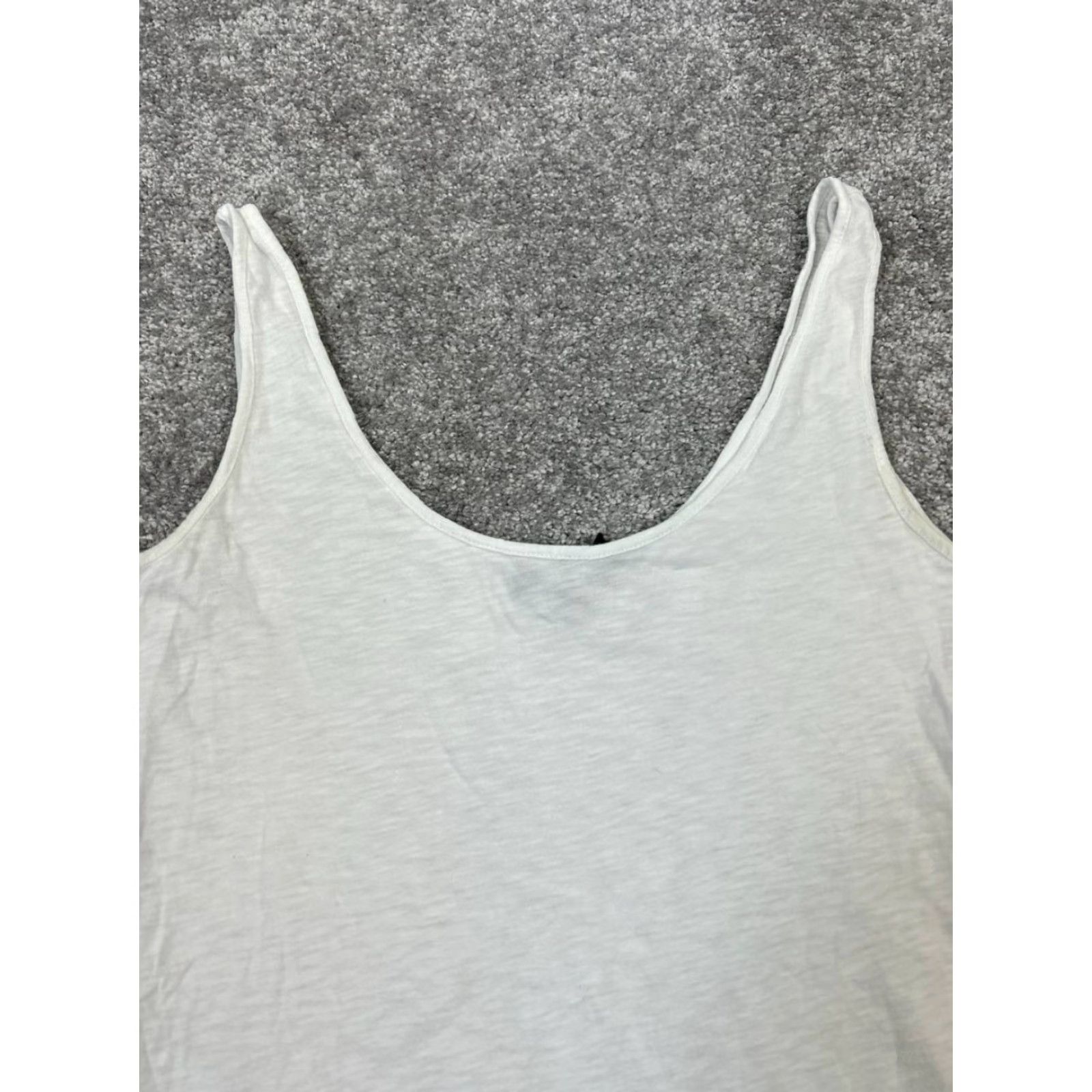 Theory VINTAGE Theory Women’s Tank Top Petite White Cotton Sleeveless Scoop Neck Summer Casual Womens Size XS / US 0-2 / IT 36-38 - 2 Thumbnail
