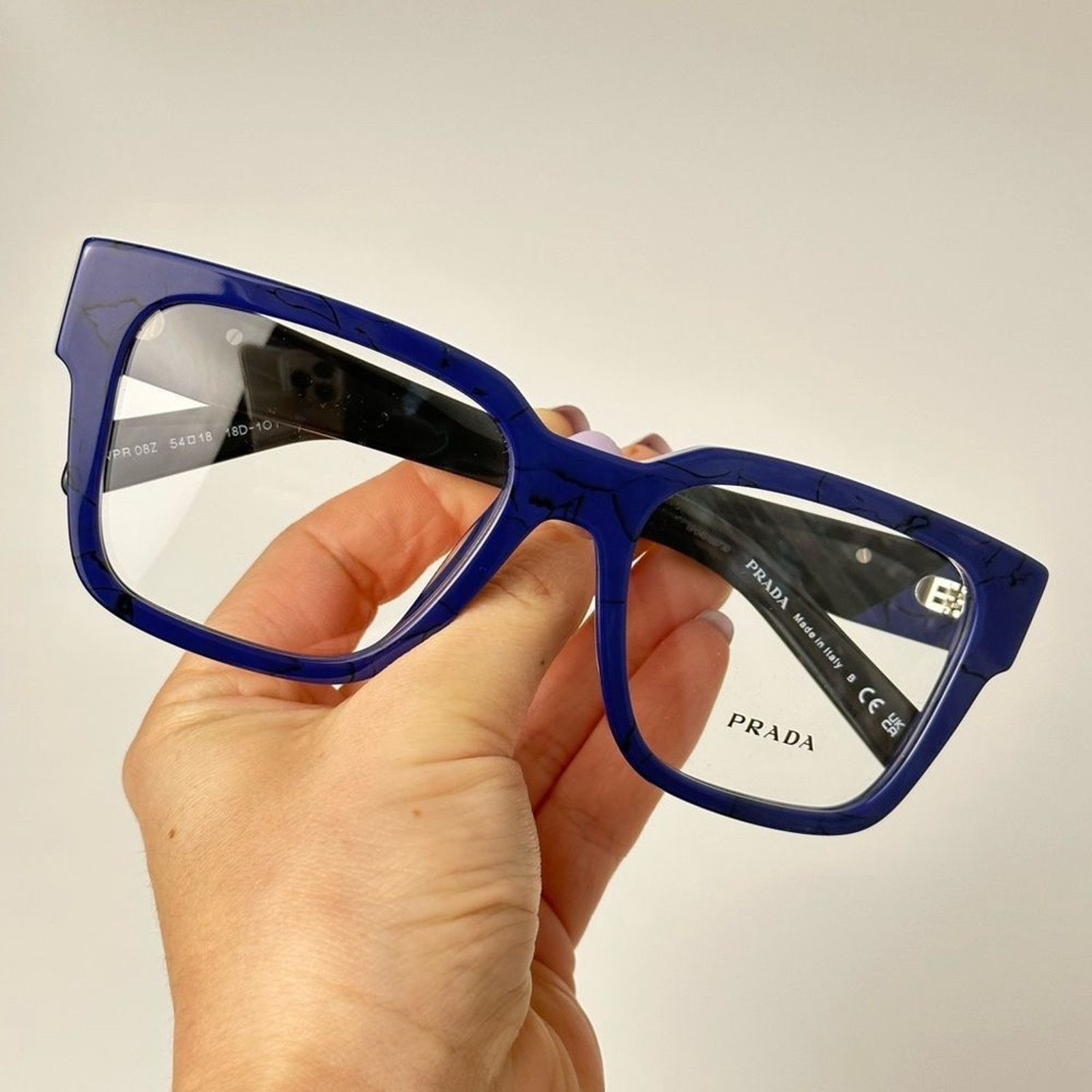 Prada PRADA Eyeglasses PR08ZV 18D101 Baltic Marble Demo Lens NEW Size ONE SIZE - 6 Thumbnail