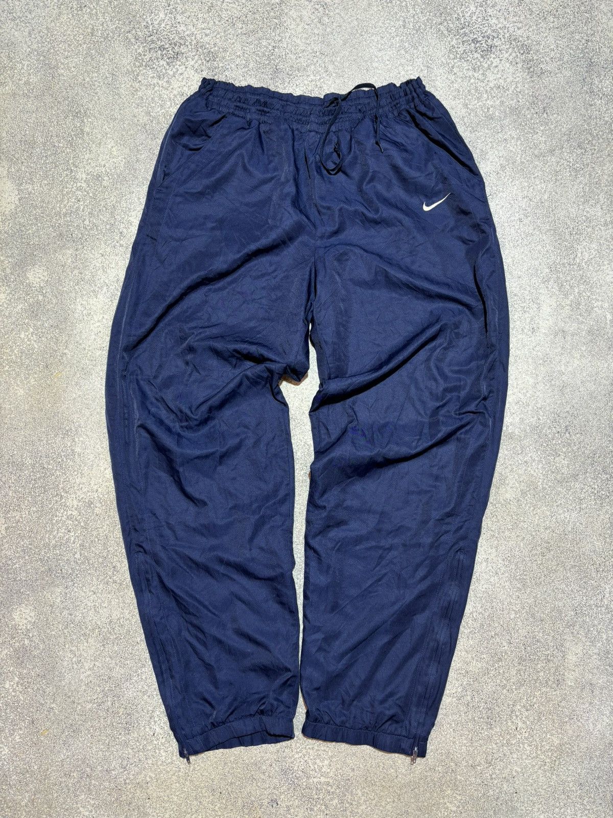Japanese Brand × Nike × Vintage Nike Vintage Drill Small Logo Nylon pants Blue 00s size L Size US 34 / EU 50 - 1 Thumbnail