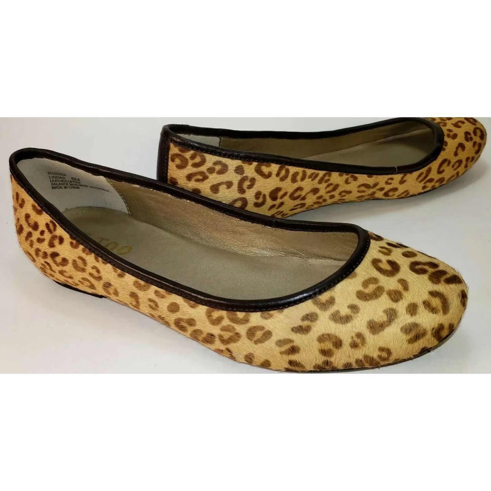 Vintage Me Too Linda Women's Flats Size 8M Leopard Pattern Hair On Leather Insole Leather Upper Ballet Flats Classics Size US 8 / IT 38 - 5 Thumbnail