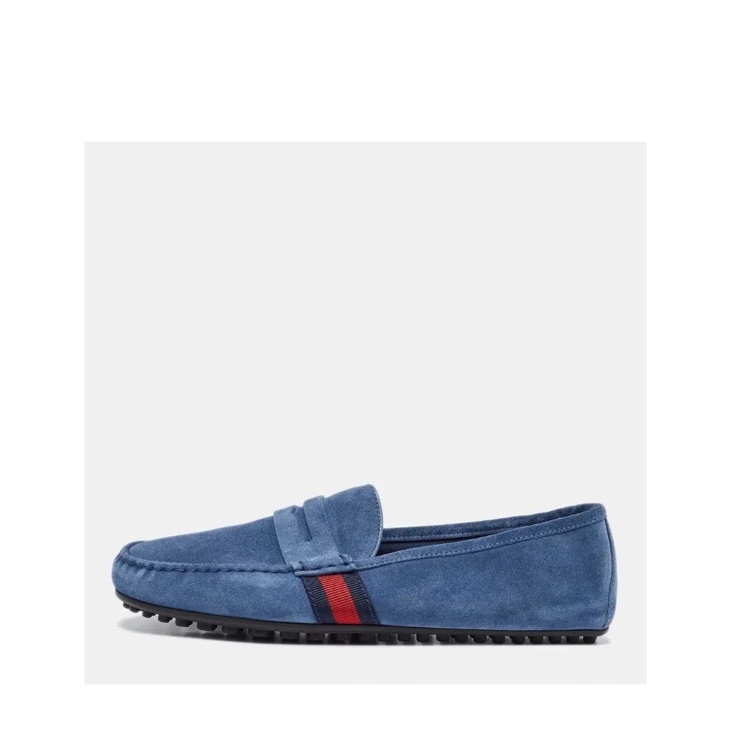 Gucci o1s1wg110325 Driver Loafers in Blue Size US 6 / EU 39 - 1 Thumbnail