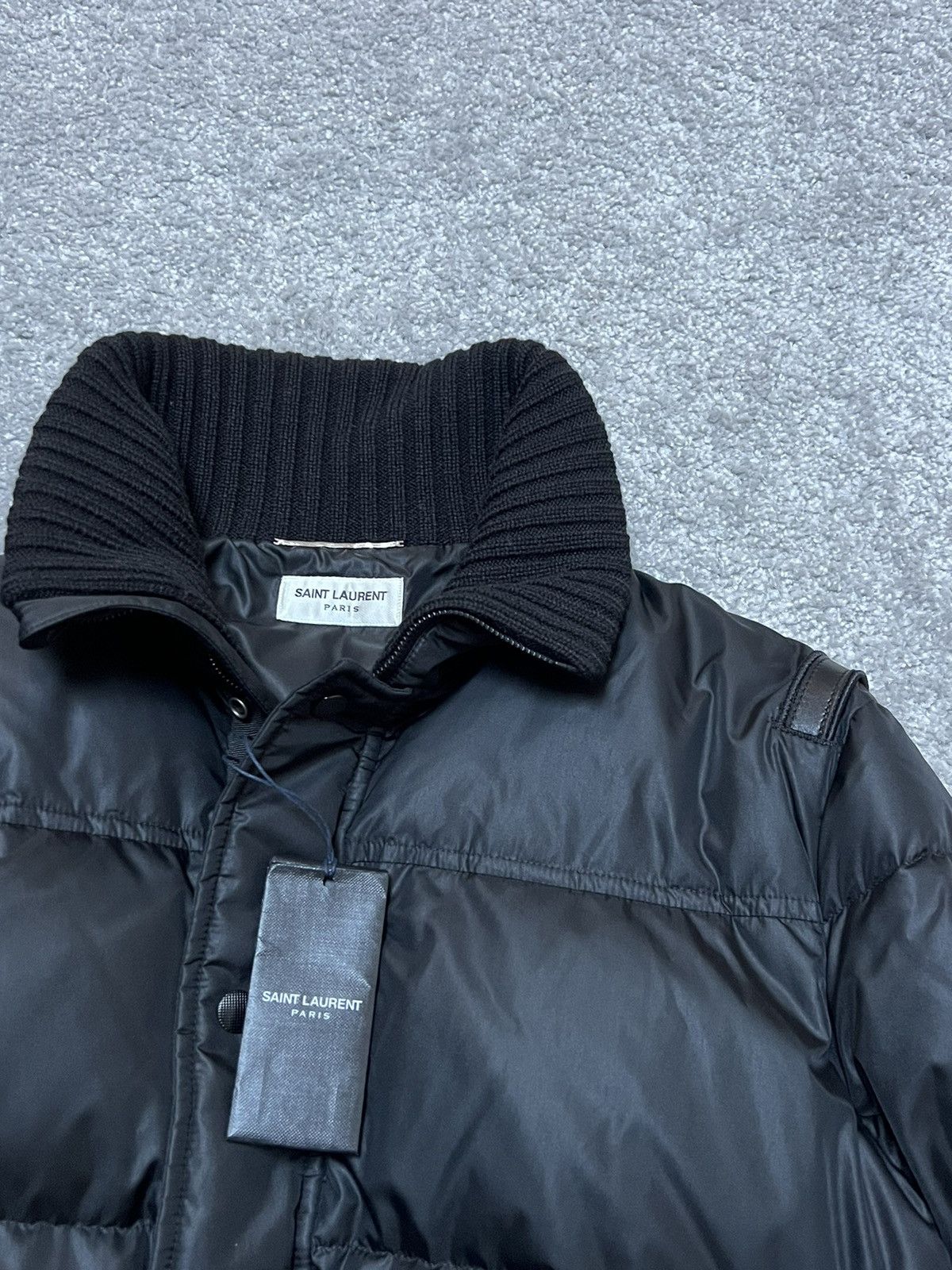 Saint Laurent Paris Saint Laurent Padded Stripe-Trim Puffer Jacket Size US L / EU 52-54 / 3 - 6 Thumbnail