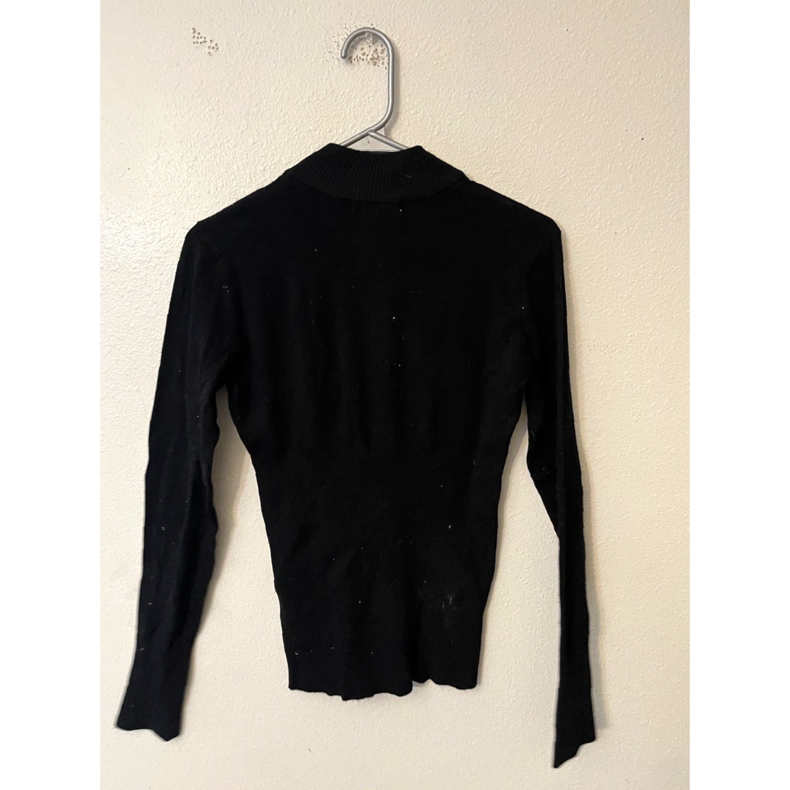 Guess GUESS Full Zip Mock Neck Shirt Women M Black Slim Size M / US 6-8 / IT 42-44 - 2 Thumbnail