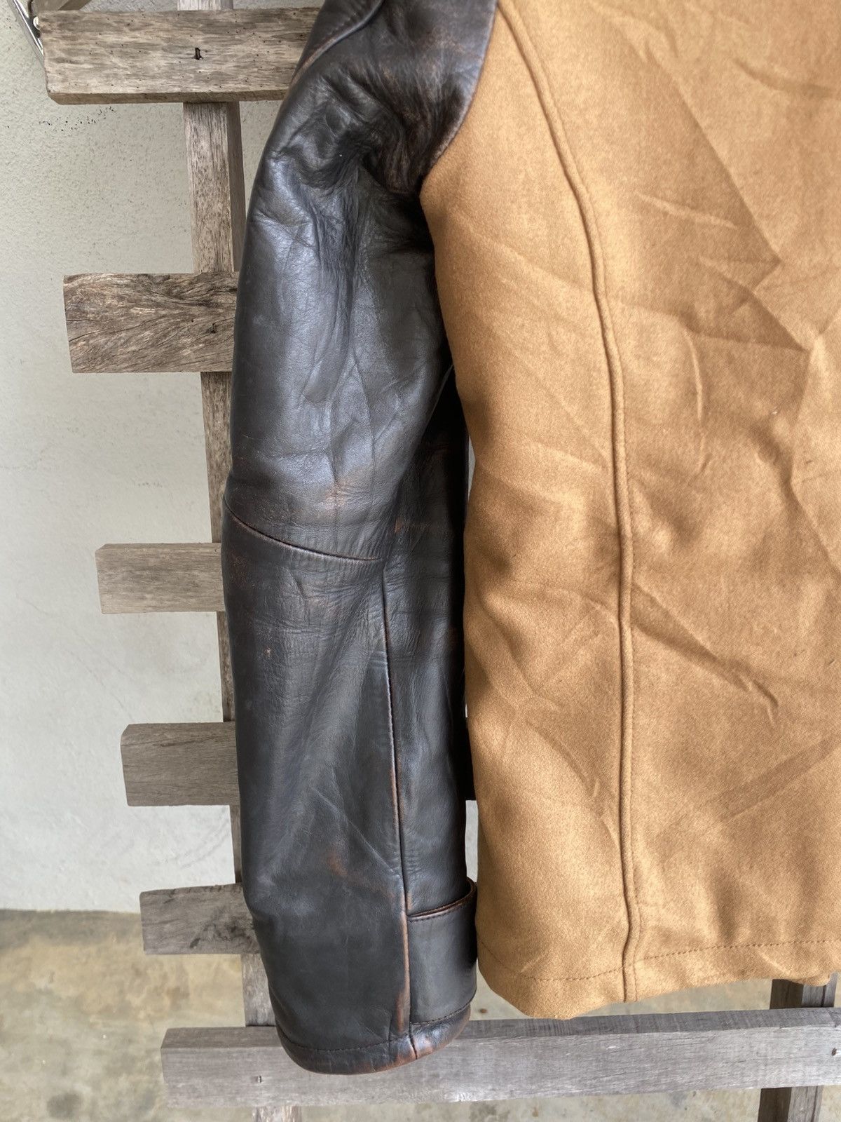 Tete Homme Vintage Tete Homme by Issey Miyake Varsity Leather Jacket Size US M / EU 48-50 / 2 - 14 Thumbnail