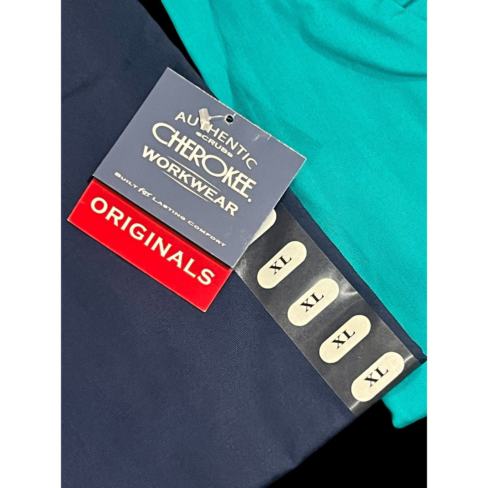 Cherokee XL Cherokee Scrub Top-Set of 3-Purple Teal Navy-Solid Size XL / US 12-14 / IT 48-50 - 5 Thumbnail