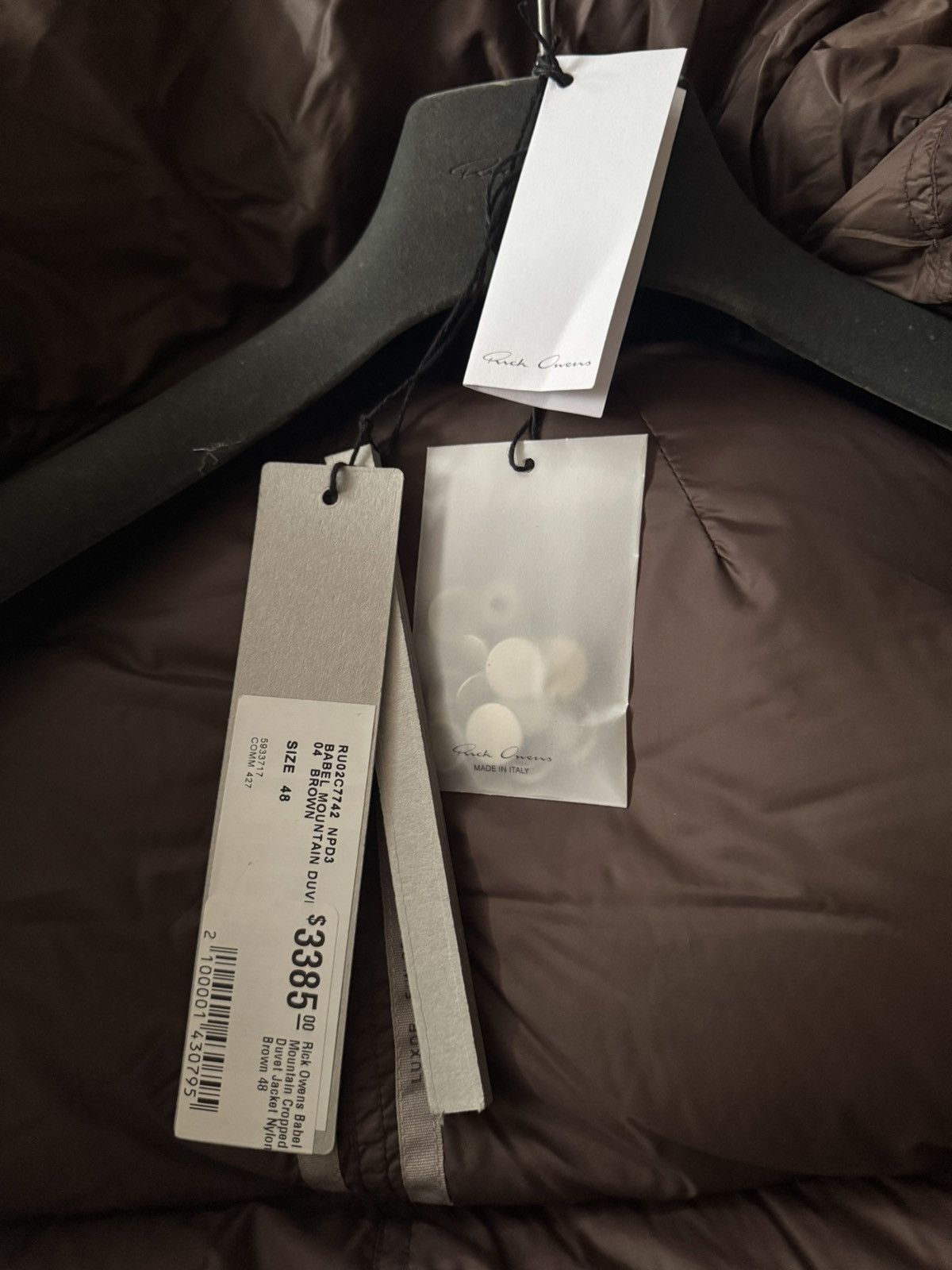 Rick Owens Rick Owens Babel Mountain Cropped Duvet Jacket Nylon Brown Size US M / EU 48-50 / 2 - 5 Thumbnail
