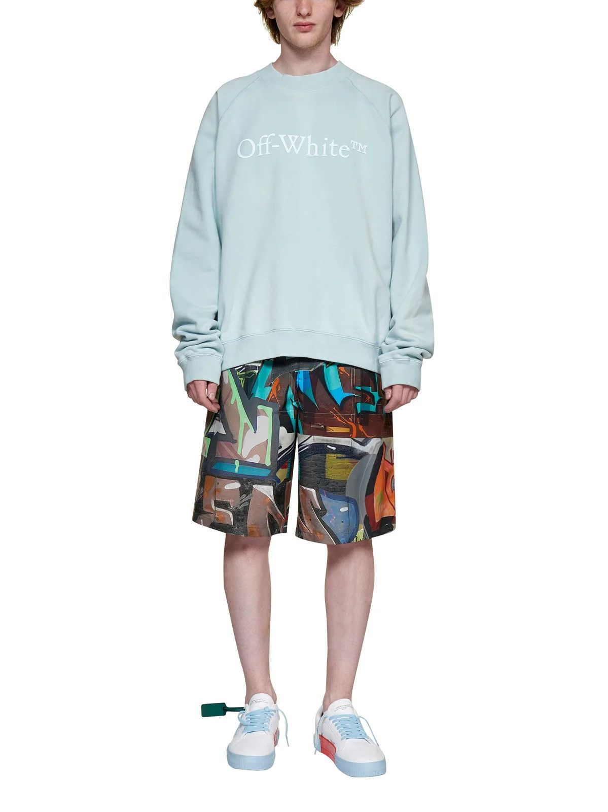 Off-White o1y0325 Logo Crewneck Sweatshirt in Sky Blue Size US S / EU 44-46 / 1 - 6 Thumbnail