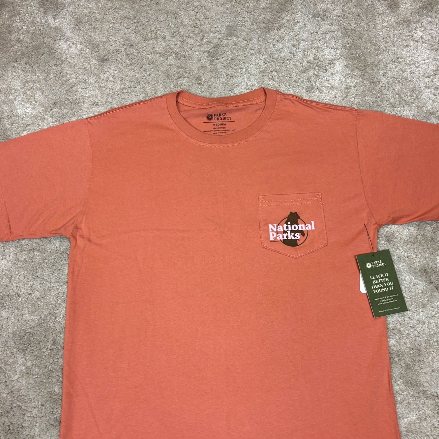 Parks Project VINTAGE Parks Project Our National Parks Puff Print Pocket T Shirt Men's L Pink Size US L / EU 52-54 / 3 - 4 Thumbnail