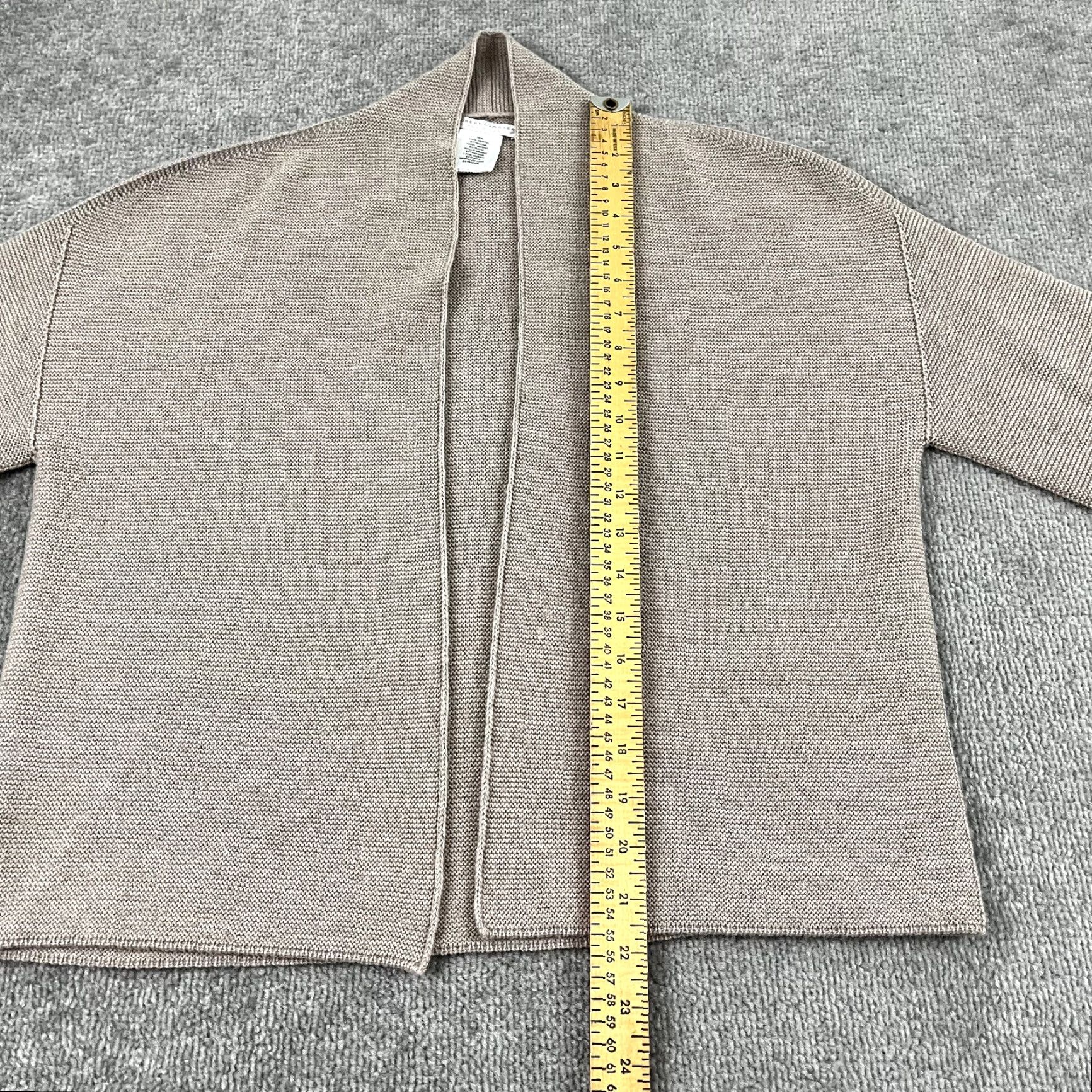 Vintage HUBERT GASSER Sweater Womens Large Brown Merino Wool Open Front Career Office Shirt Size L / US 10 / IT 46 - 5 Thumbnail