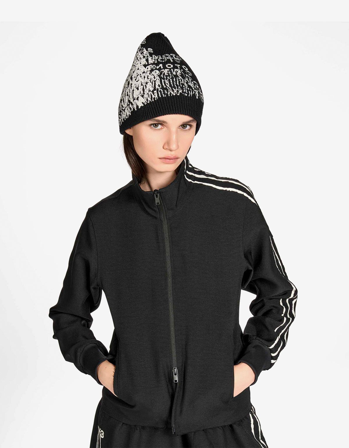 Y-3 Y-3 Black Graphic Beanie Hat Size ONE SIZE - 4 Thumbnail