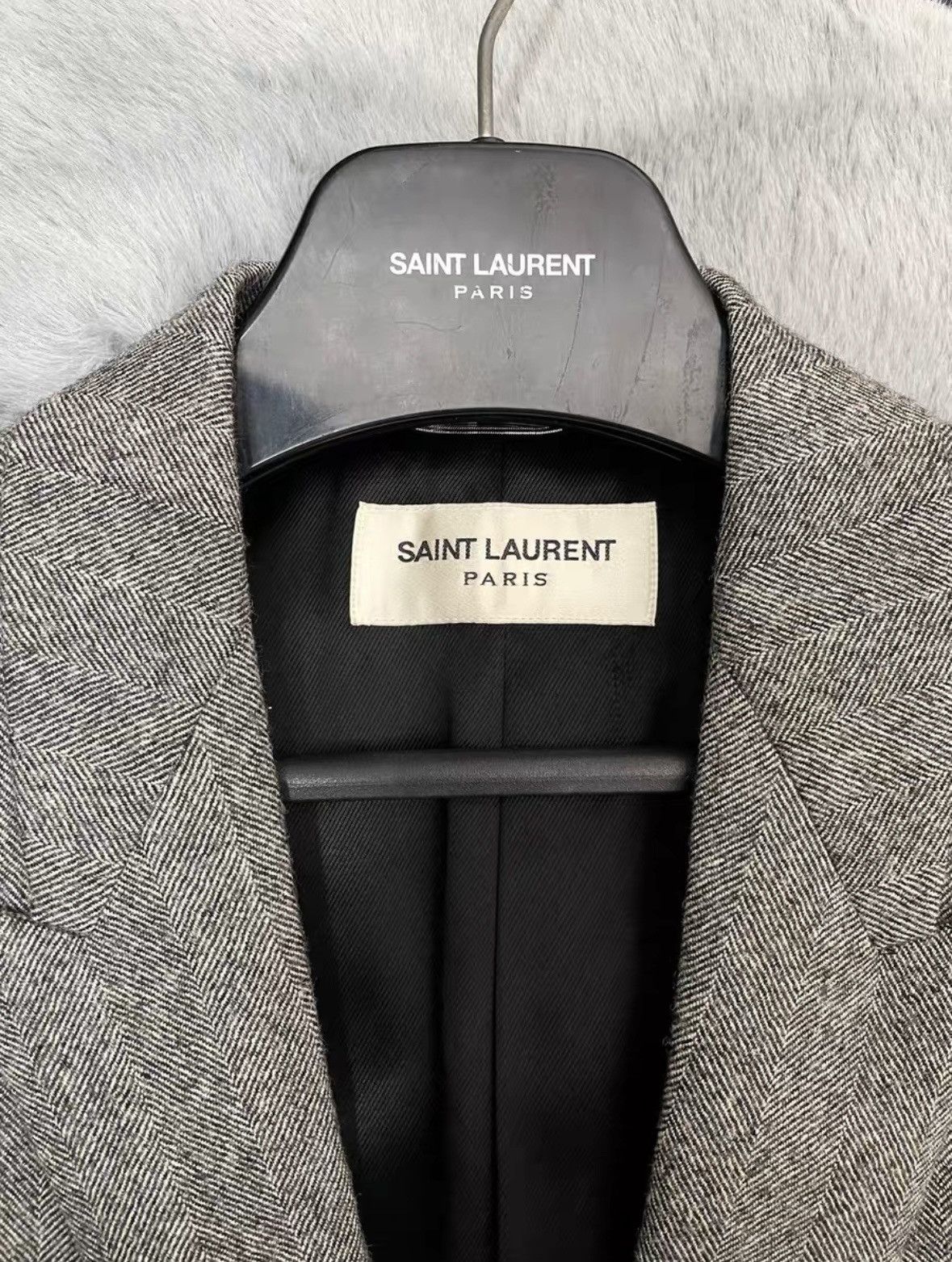 Saint Laurent Paris Herringbone Blazer/Light Coat sz 48 Size US M / EU 48-50 / 2 - 3 Thumbnail
