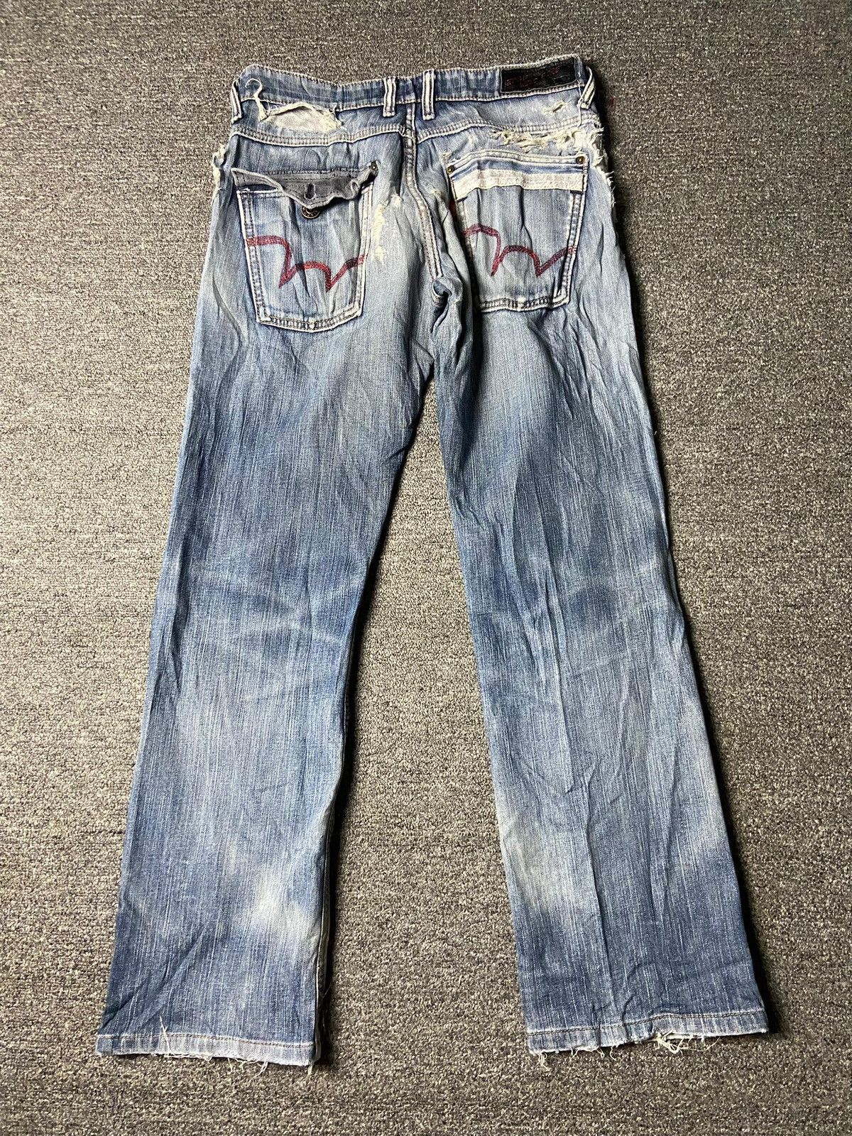 Edwin Edwin Edge Of Blue Distressed Denim Jeans (157) Size US 31 - 2 Thumbnail