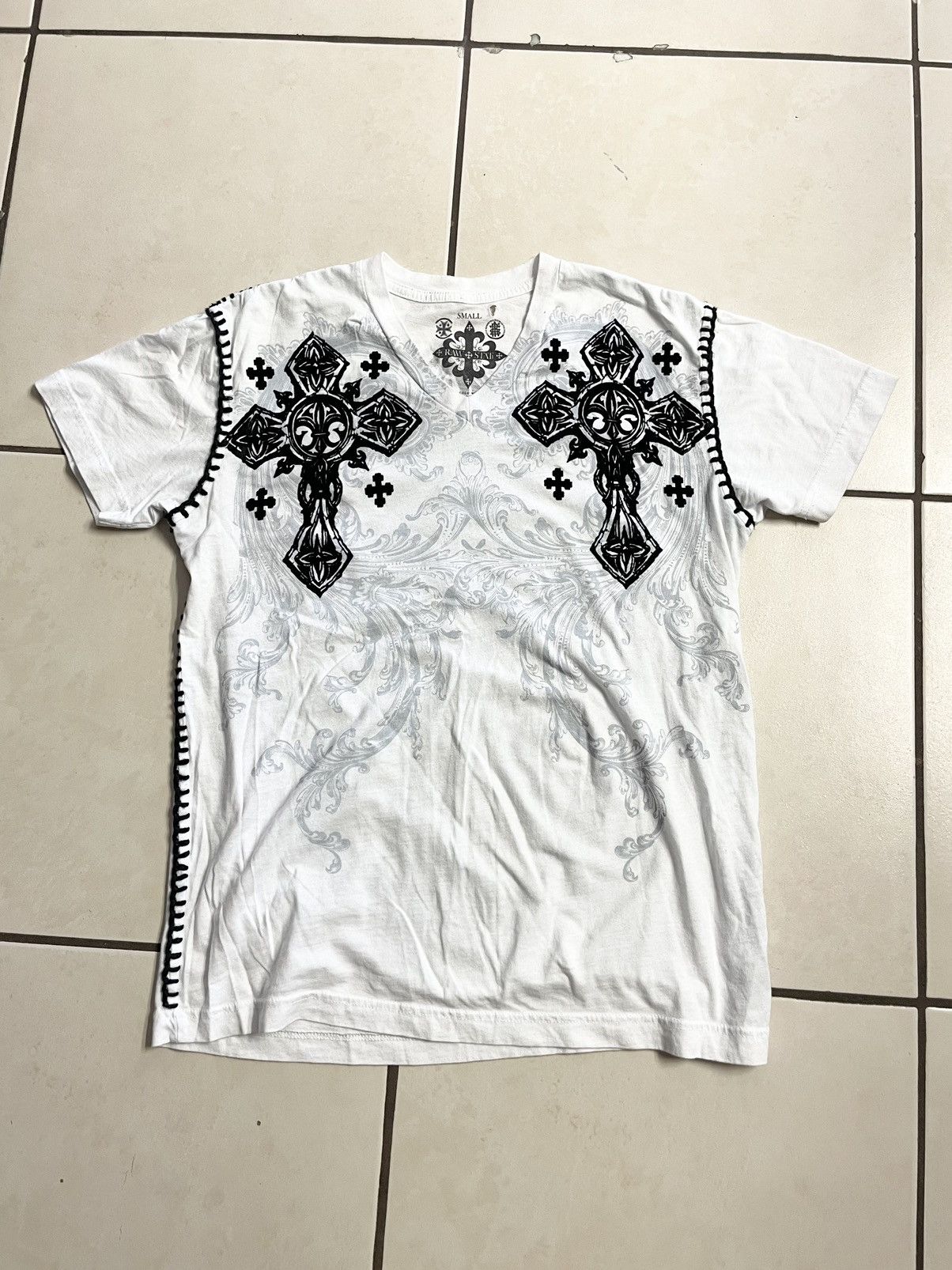 Affliction × Raw State × Vintage Vintage Y2K Raw State Cross Tee