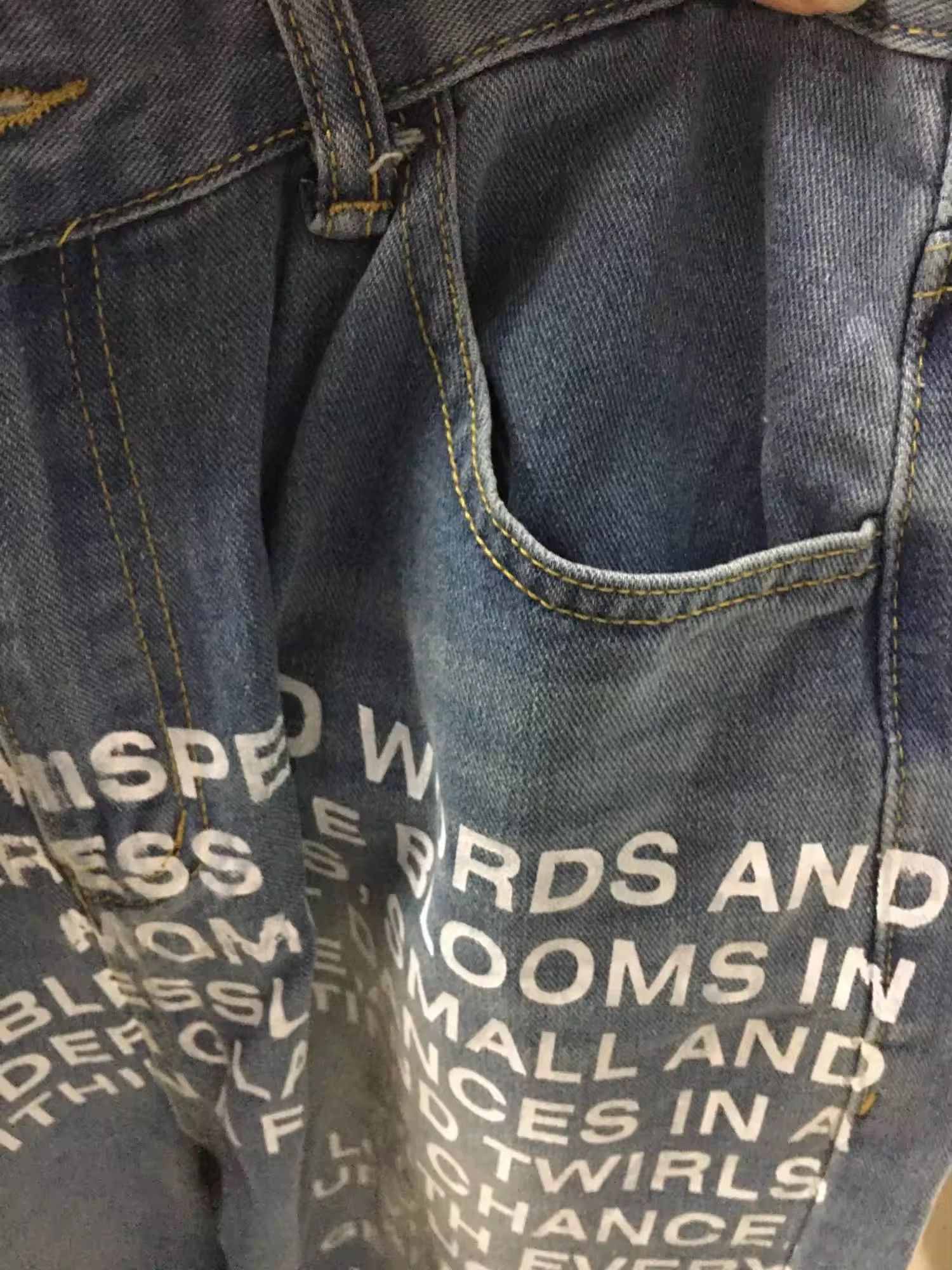 Japanese Brand Streetwear Letter Printing Baggy Jeans Size US 31 - 6 Thumbnail