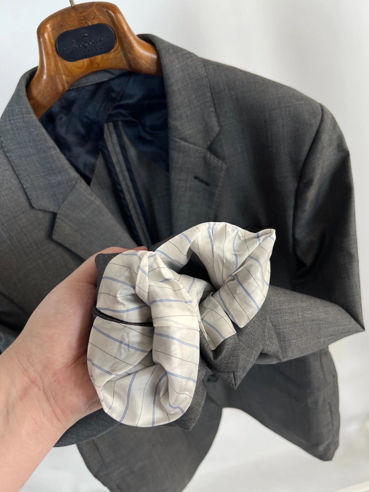 Hackett × Loro Piana Hackett Mayfair ing Loro Piana 120's Wool Grey Blazer Size 48R - 11 Thumbnail