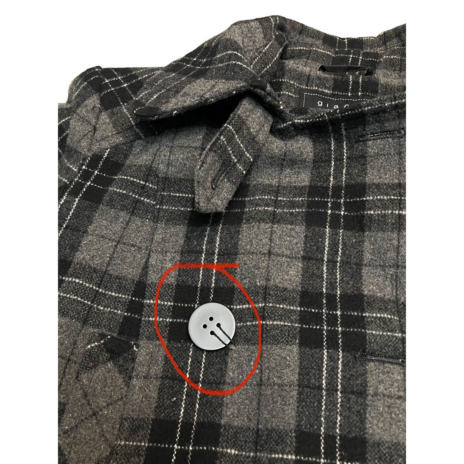Other Giacca Women Plaid Wool Blend Peacoat Jacket Large Gray Coat Size L / US 10 / IT 46 - 10 Thumbnail
