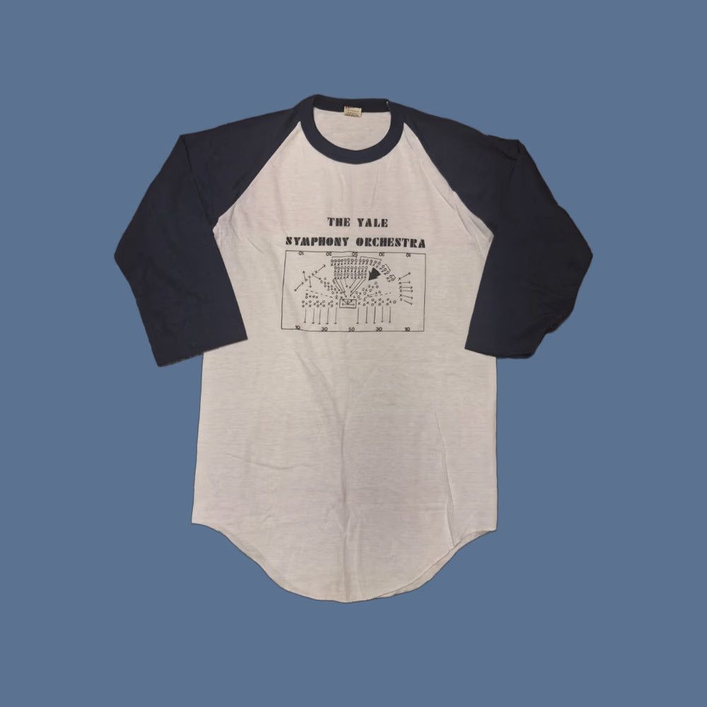 Vintage VINTAGE Yale University College Orchestra Symphony New Haven CT Ringer Shirt Men T-Shirt 80s White Cotton Short Sleeve Crew Neck S Size Broadway? Size US S / EU 44-46 / 1 - 1 Thumbnail