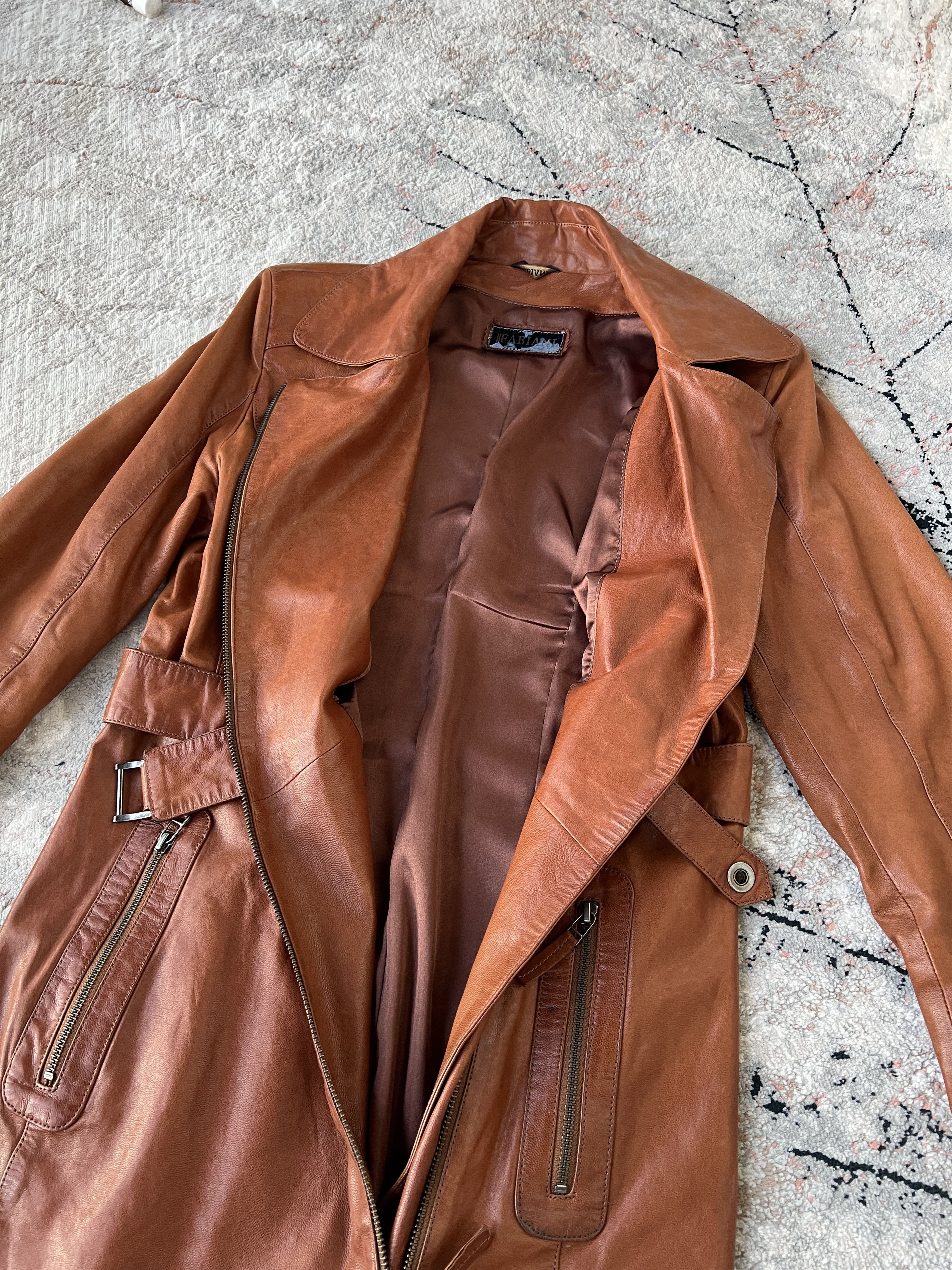 Other Fabiani Leather Coat Size XL / US 12-14 / IT 48-50 - 3 Thumbnail
