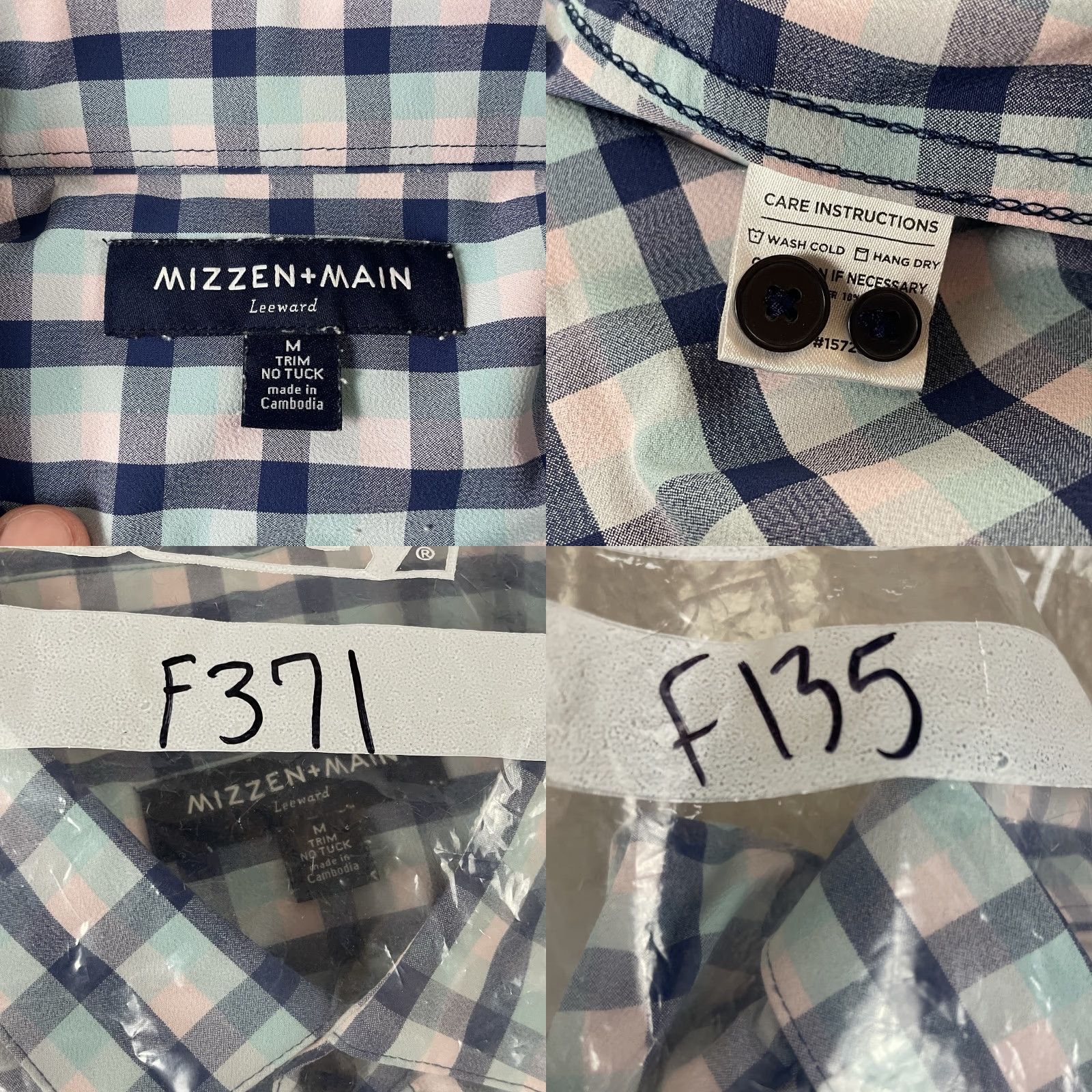 Mizzen+Main Mizzen+Main Shirt Mens Medium Colorful Plaid Multicolor Button-Up Long Sleeve Stretch Regular Classic Leeward Collection F135 Size US M / EU 48-50 / 2 - 8 Thumbnail