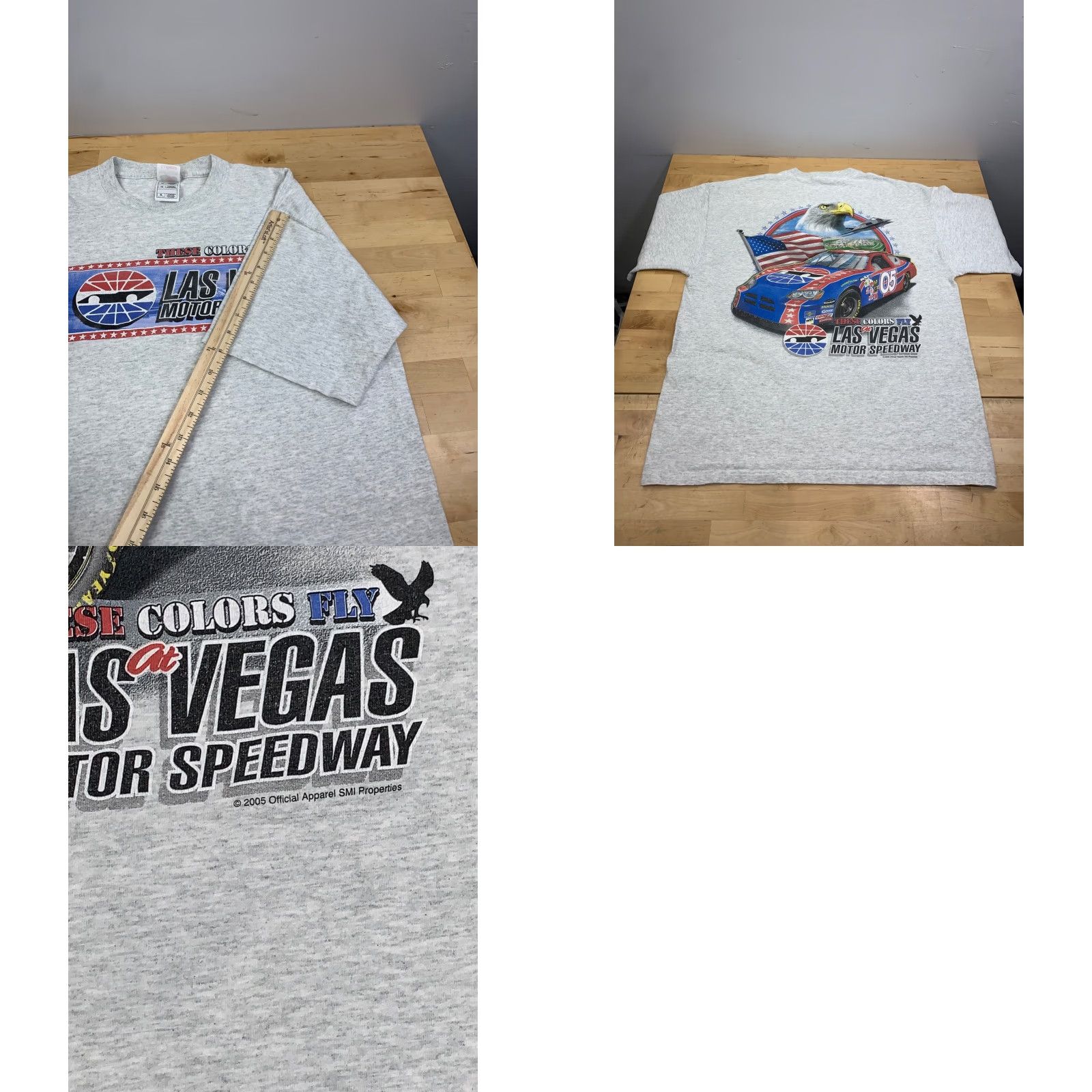 Fruit Of The Loom VINTAGE Las Vegas Motor Speedway Shirt XL Gray Racing American Eagle 11733 Size US XL / EU 56 / 4 - 8 Thumbnail