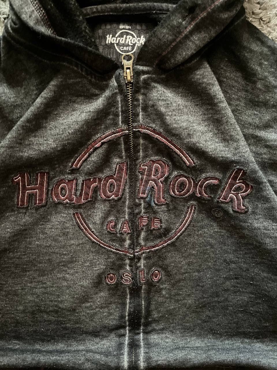 Hard Rock Cafe × Vintage 00s Hard Rock Cafe Oslo Zip Hoodie Streetwear Vintage Logo Size US XL / EU 56 / 4 - 9 Thumbnail