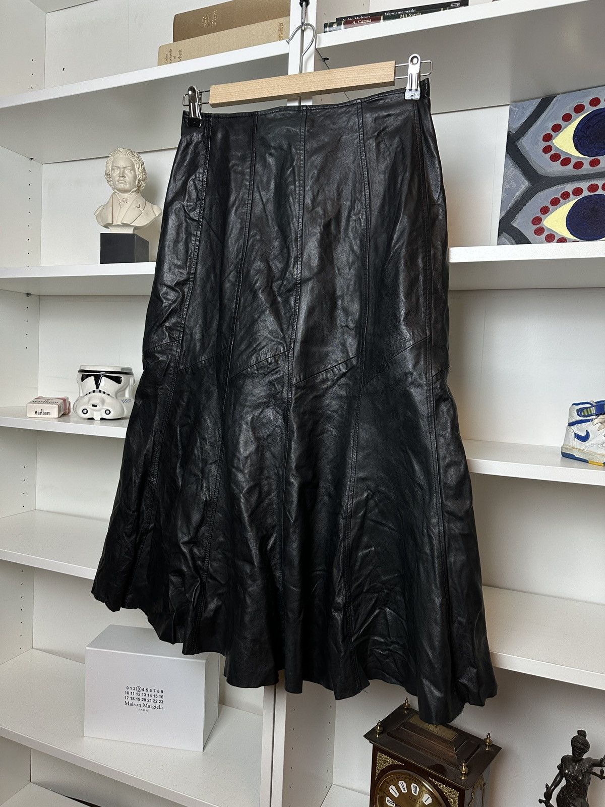 Vintage Vintage leather black opium designer archive fairycore skirt Size 26" / US 2 / IT 38 - 2 Thumbnail