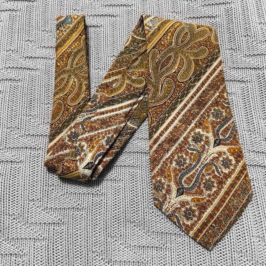 Liberty London Vintage Liberty of London brown paisley silk tie Size ONE SIZE - 1 Thumbnail