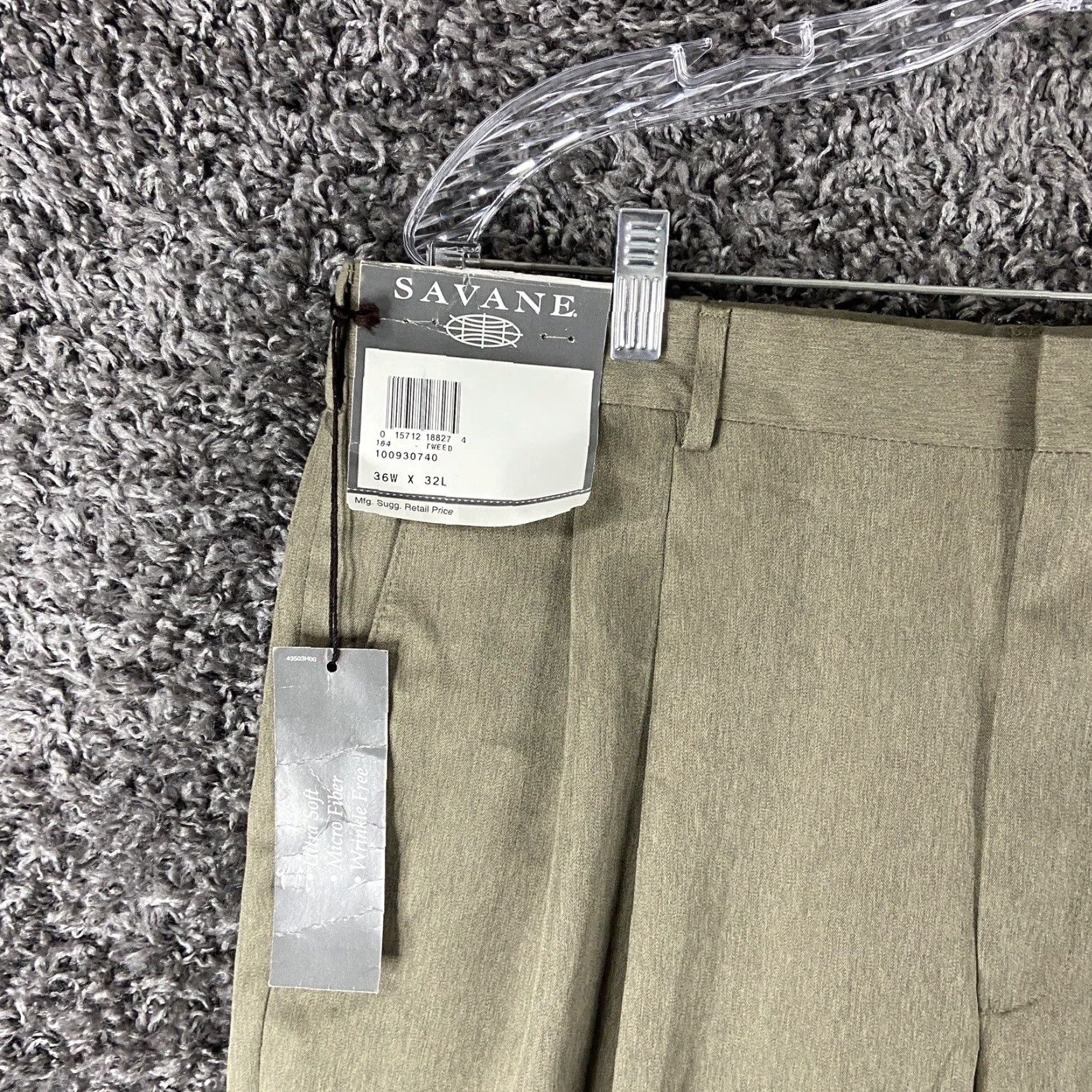 Savane VINTAGE Savane Men's Dress Pants Beige Regular Fit 36x32 Dress Attire Size US 36 / EU 52 - 3 Thumbnail