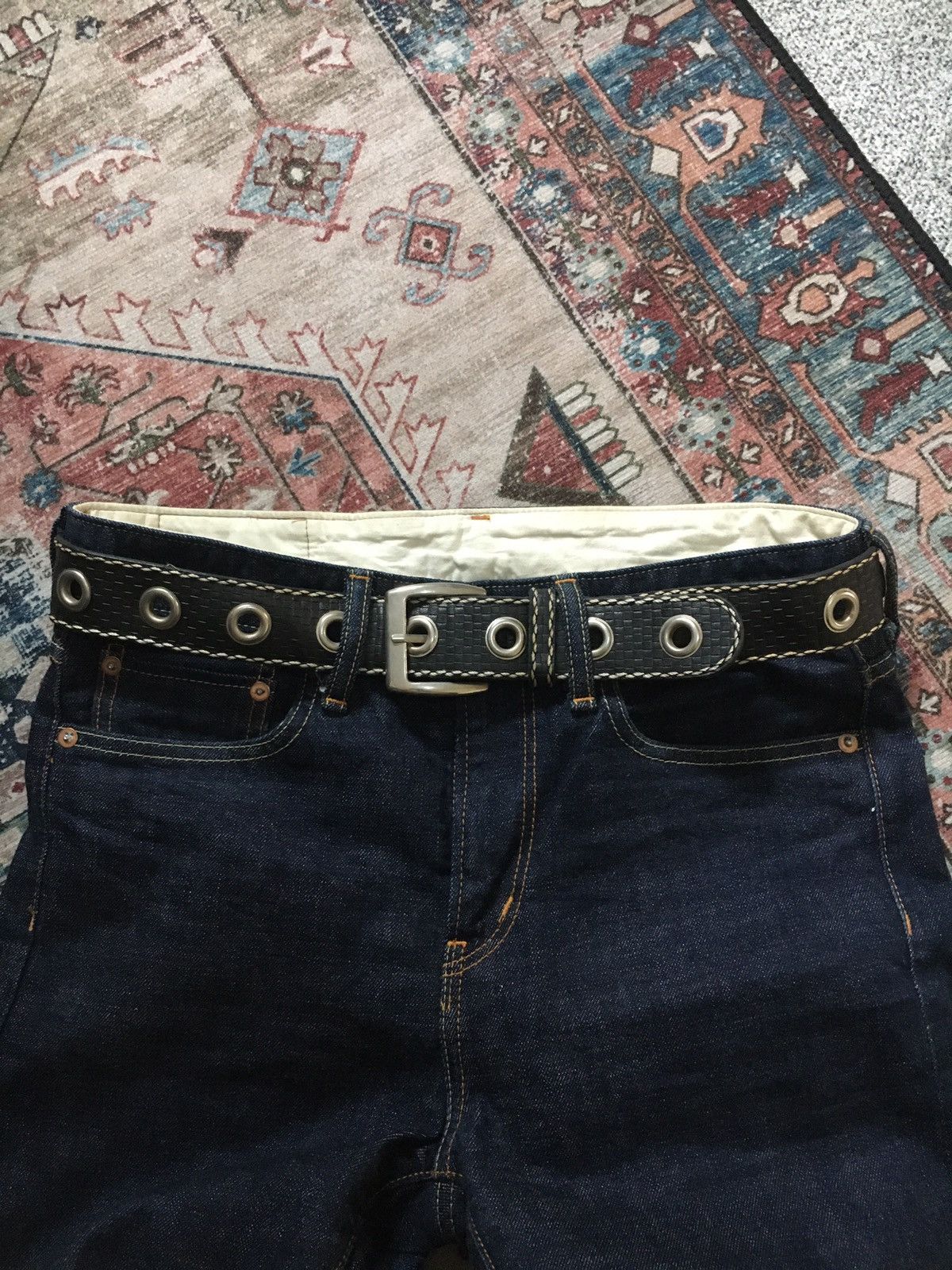 If Six Was Nine × Japanese Brand × Le Grande Bleu (L.G.B.) Black ringer belt Size ONE SIZE - 2 Thumbnail