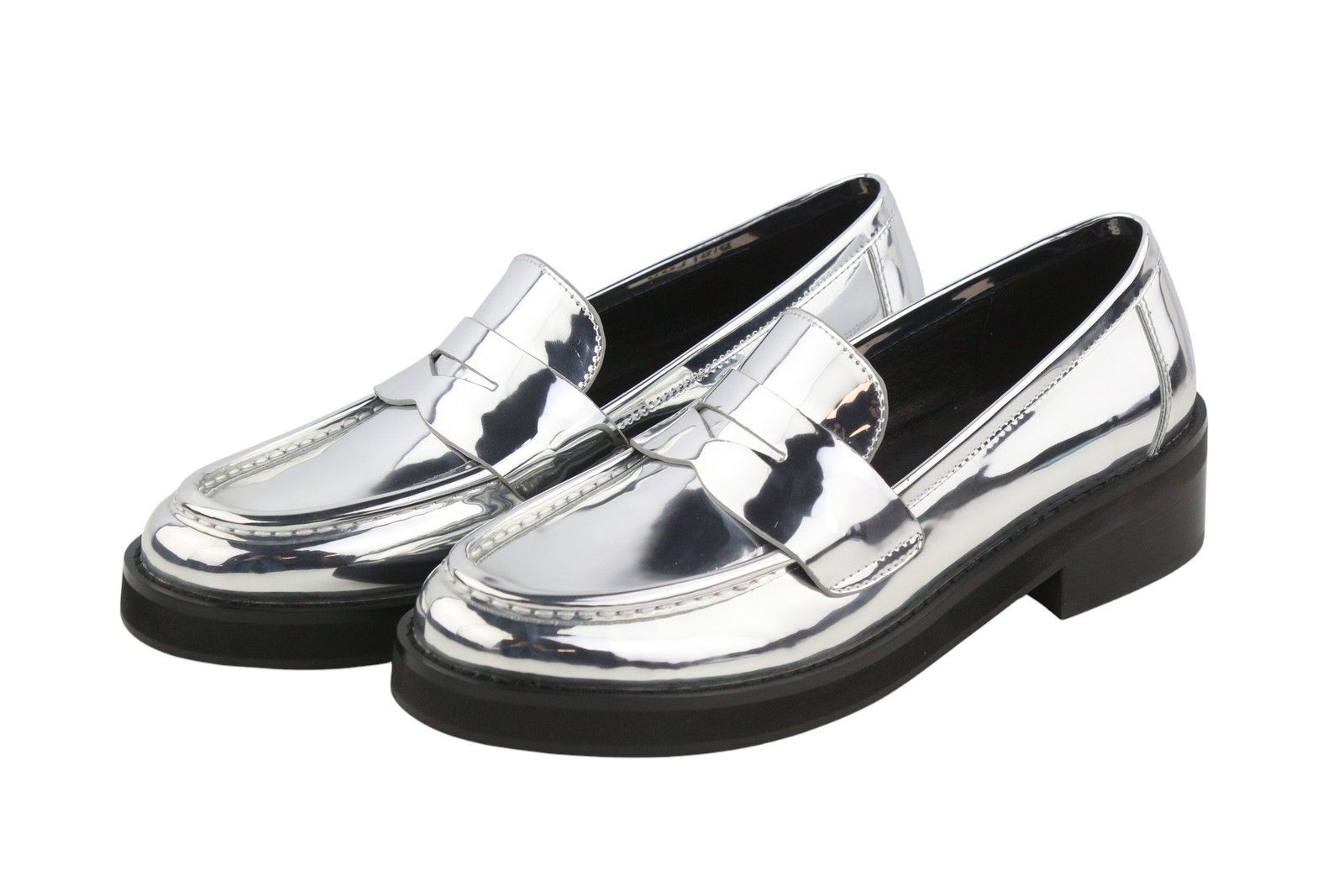 Other BIBI LOU JAYA EU39 Shiny Silver Leather Chunky 87554 Size US 8 / IT 38 - 4 Thumbnail