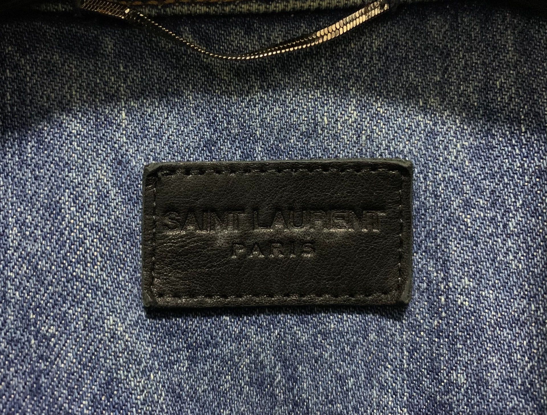 Saint Laurent Paris SLP 18ss Blue Ripple Distressed Denim Jkt L Size US L / EU 52-54 / 3 - 3 Thumbnail