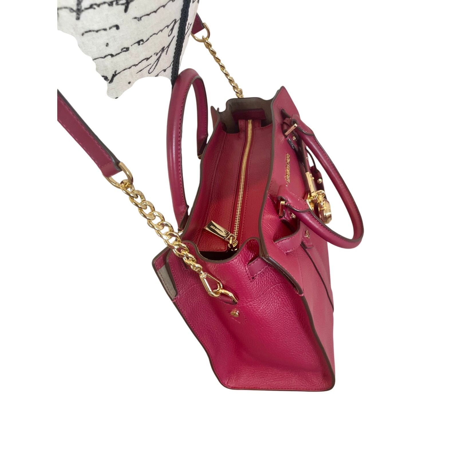 Michael Kors MICHAEL KORS NOUVEAU SATCHEL BAG PADLOCK KEY CROSSBODY BERRY Size ONE SIZE - 13 Thumbnail