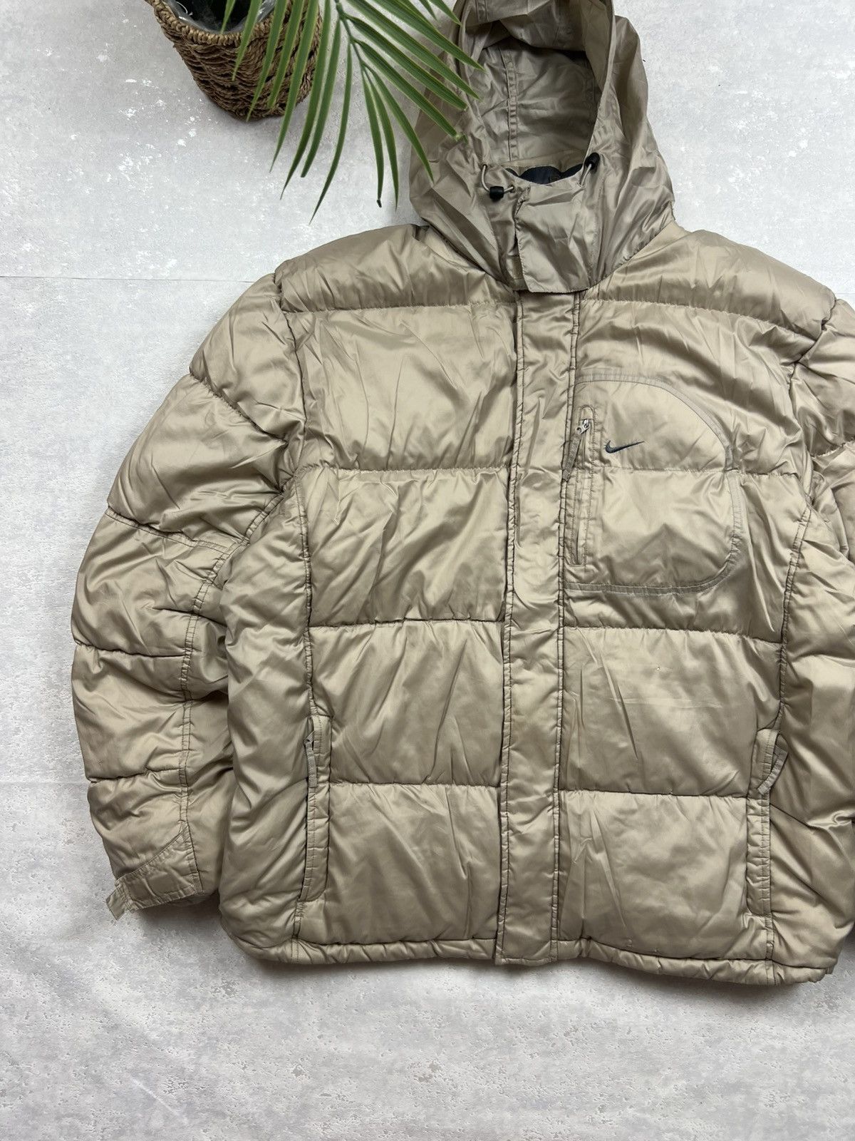 Nike 90s Nike Swoosh Vintage Y2K Oversized Hooded Puffer Jacket Size US XL / EU 56 / 4 - 2 Thumbnail