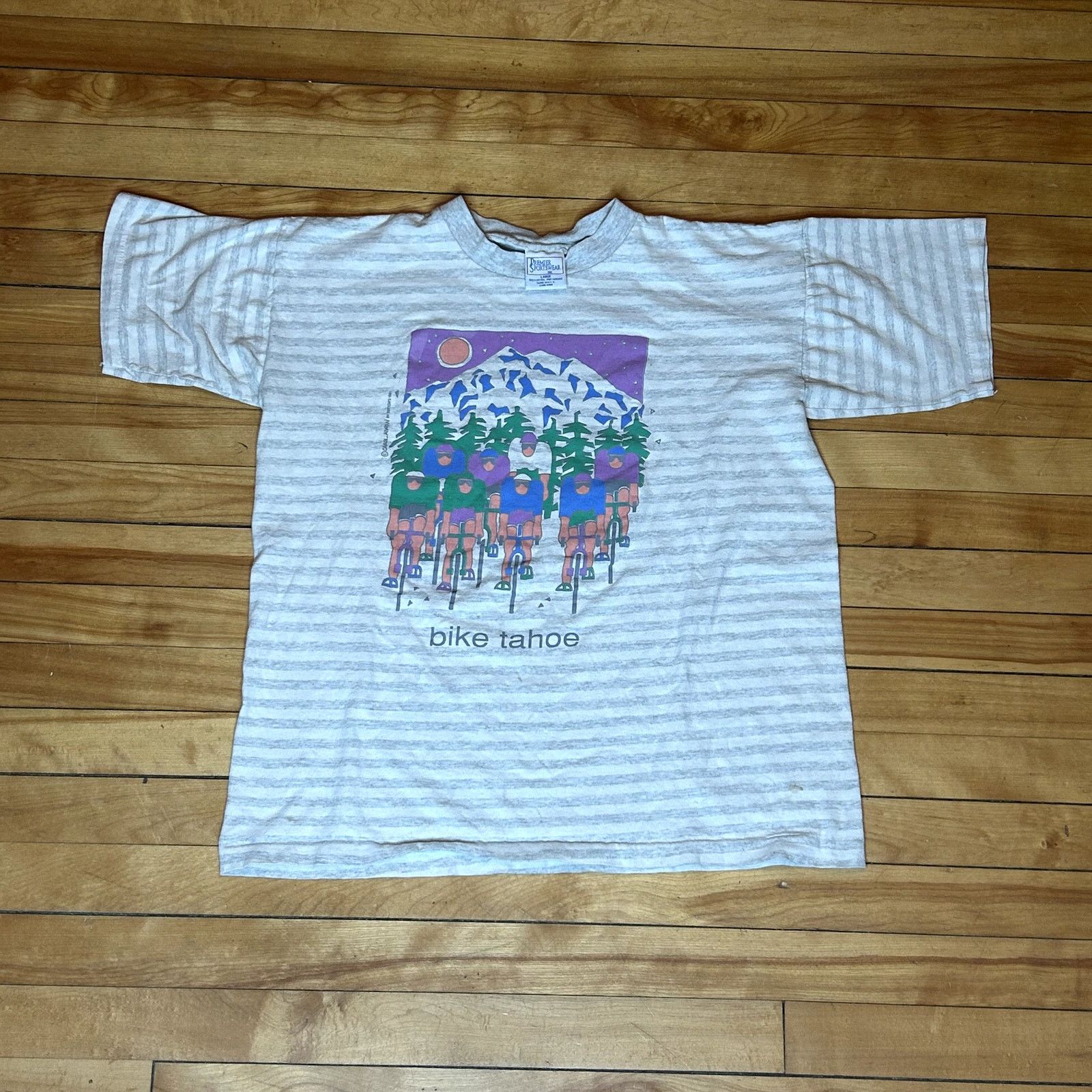 Vintage Vintage 90s Bike Tahoe Single Stitch T-Shirt Large Size US L / EU 52-54 / 3 - 1 Thumbnail
