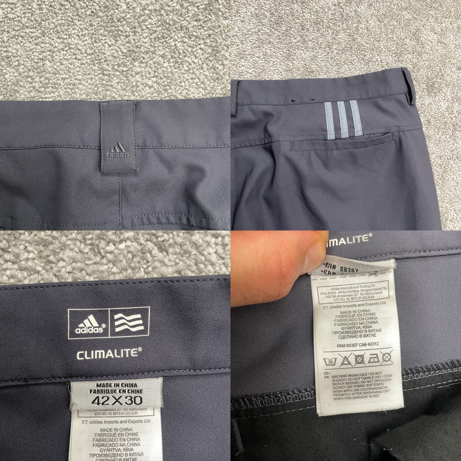 Adidas Adidas Climalite Golf Performance Pants Men 42x30 Dark Gray Straight Leg Outdoor Size US 36 / EU 52 - 8 Thumbnail