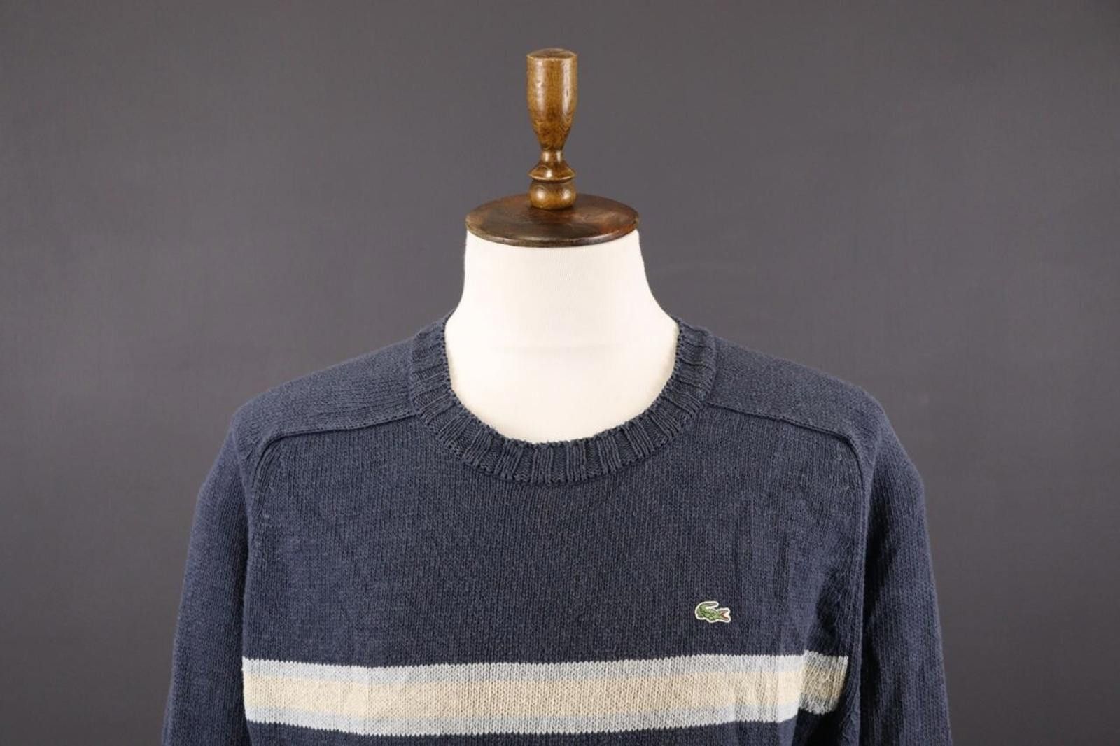 Lacoste Lacoste Blue Linen Knit Vintage Sweater Size 7 / 2XL Size US XXL / EU 58 / 5 - 2 Thumbnail