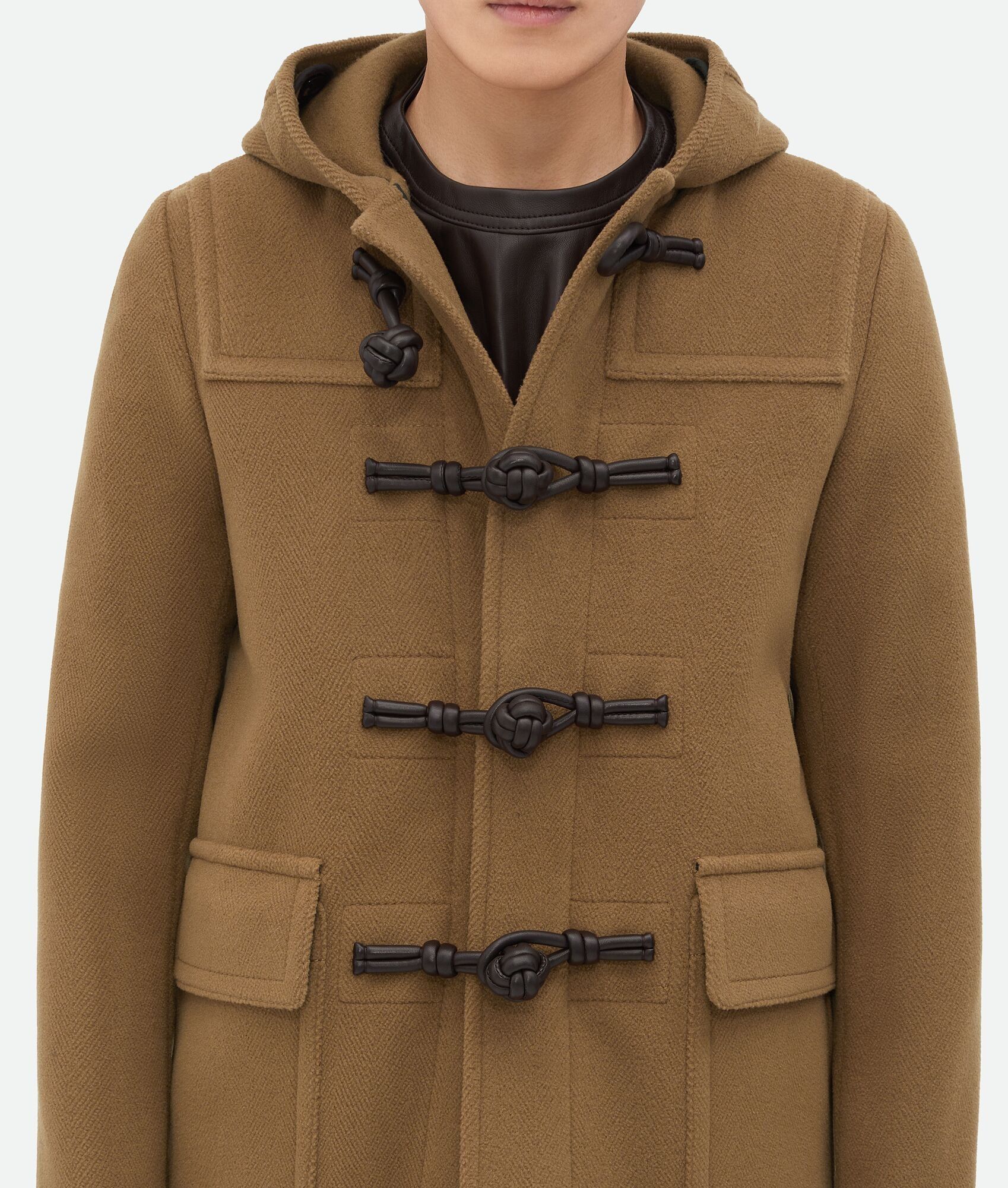 Bottega Veneta o1s1rm0326 Wool Duffle Coat in Brown Size US M / EU 48-50 / 2 - 5 Thumbnail