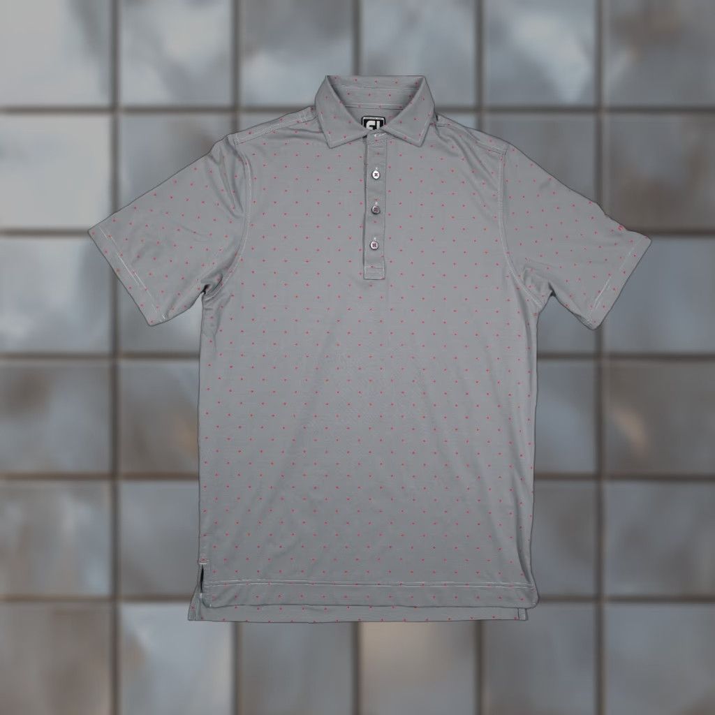 Footjoy FootJoy Polo Shirt Mens S Gray Red Dot Promontory Athletic Fit Golf Shirt Size US S / EU 44-46 / 1 - 1 Thumbnail
