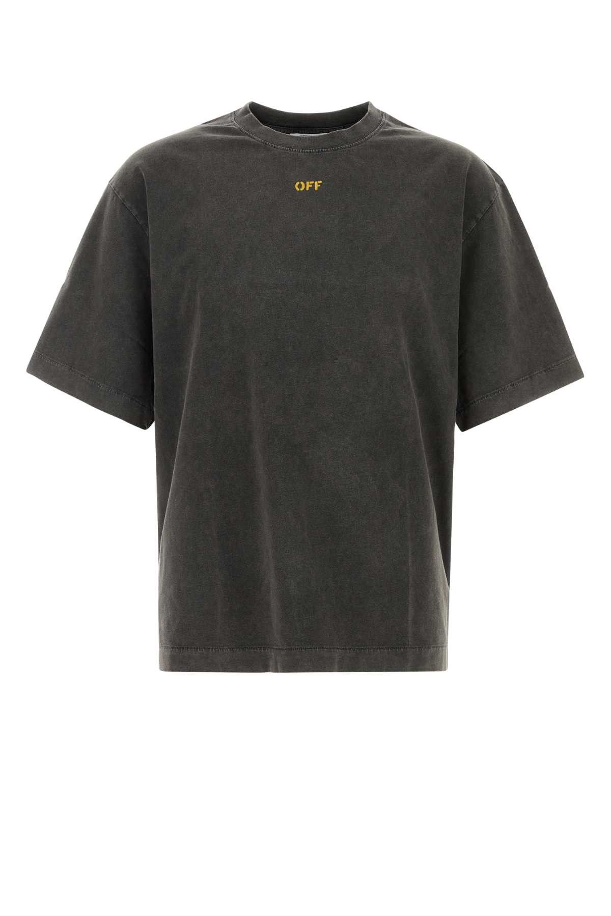 Off-White Charcoal Cotton T-Shirt Size US M / EU 48-50 / 2 - 1 Thumbnail