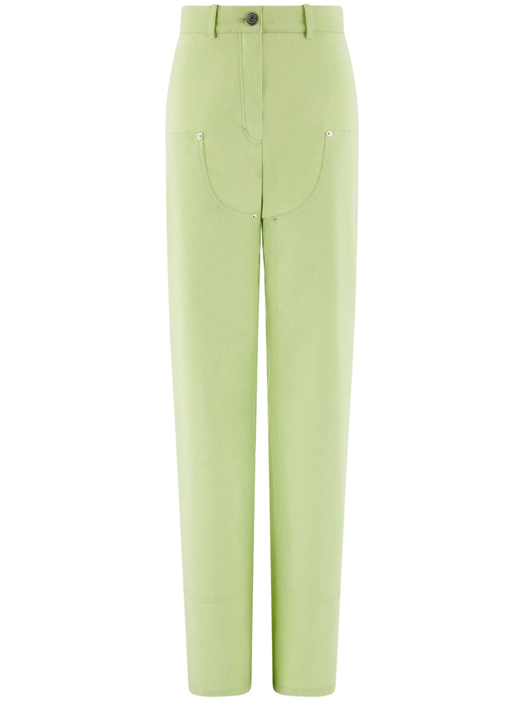 Salvatore Ferragamo o1s1rm0126 Hi Waisted Carpenter Pant in Lime Green Size 28" / US 6 / IT 42 - 1 Thumbnail