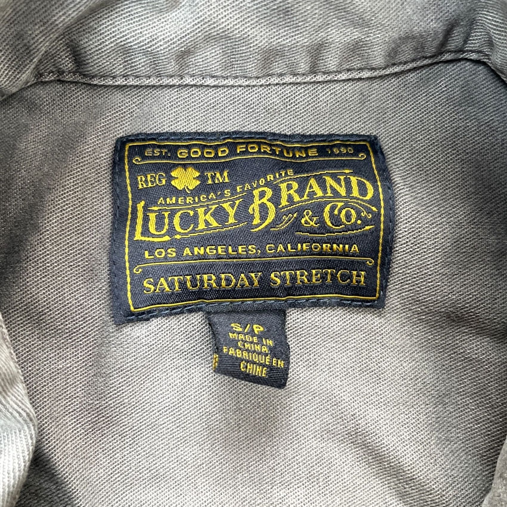 Lucky Brand Lucky Brand Shirt Mens Small Gray Stretch Cotton Button Up Workwear Saturday Size US S / EU 44-46 / 1 - 3 Thumbnail