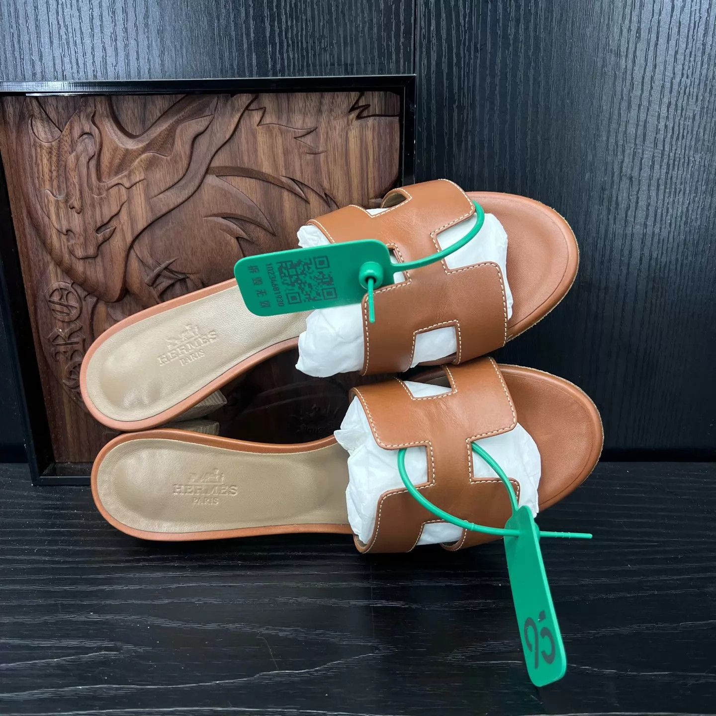 Hermes Hermès Oasis H Brown Slippers 37 Worn 1x Size US 6.5 / IT 36.5 - 6 Thumbnail