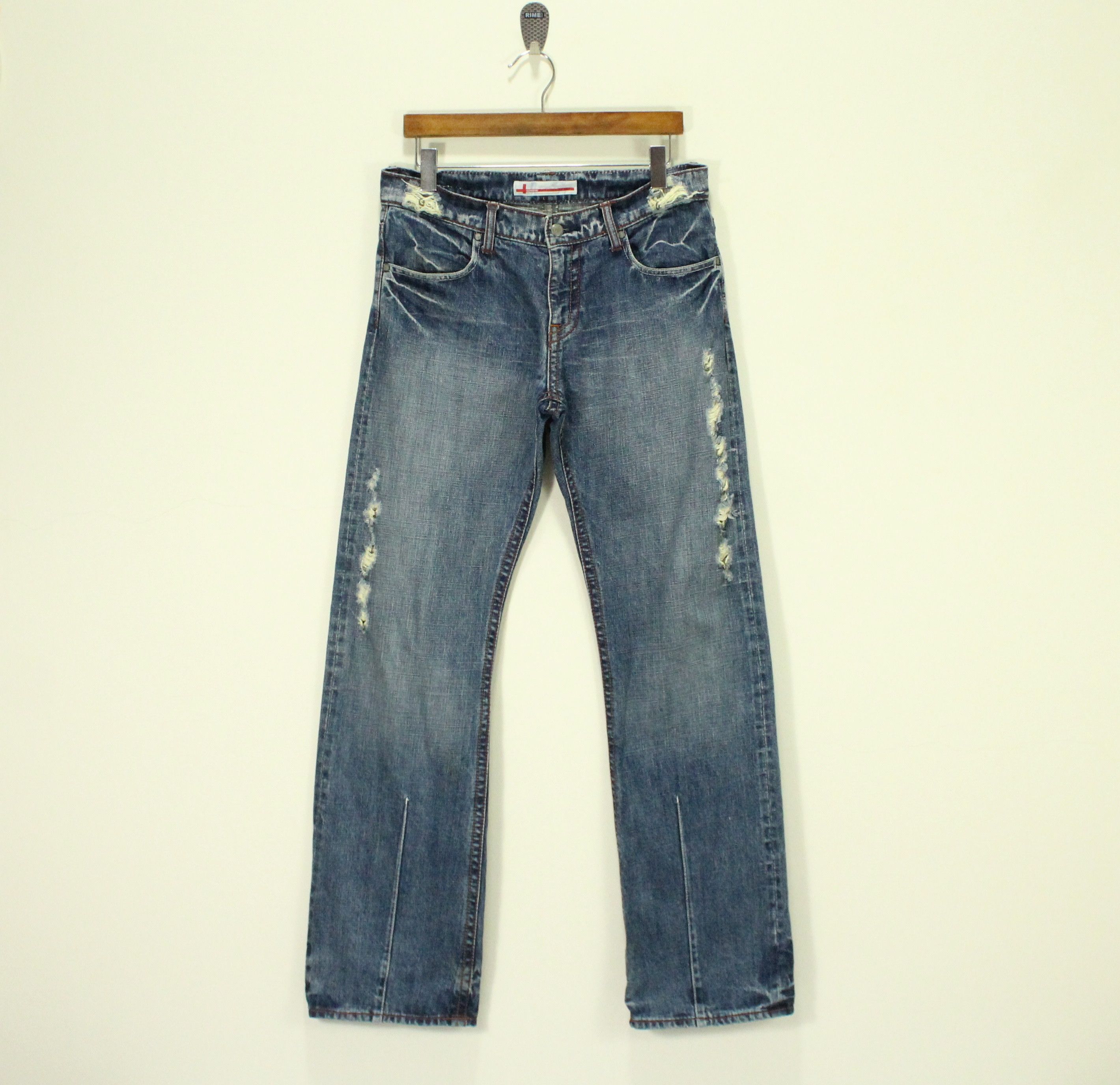 Japanese Brand Selvedge Distressed Style GENOESE Denim Size US 32 / EU 48 - 4 Thumbnail