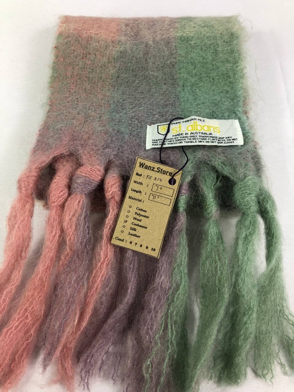 Vintage St Albans Pure Mohair Scarf / Muffler / Neckwear FS312 Size ONE SIZE - 5 Thumbnail