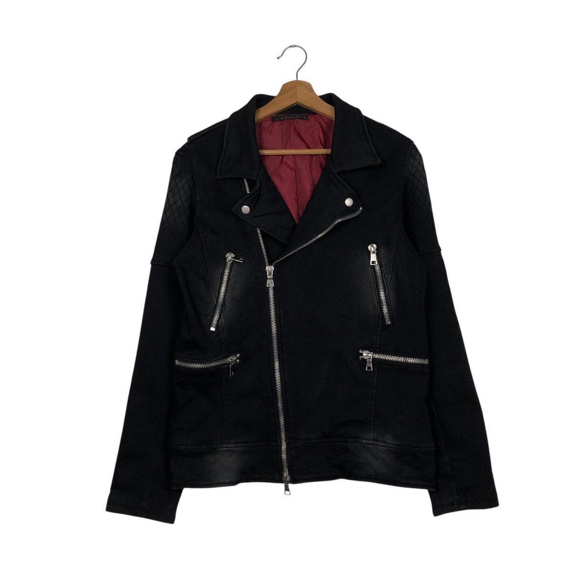Designer × Japanese Brand × Vintage 📌Cropped Biker Jacket Double Collar Vence Exchange Size US L / EU 52-54 / 3 - 2 Thumbnail