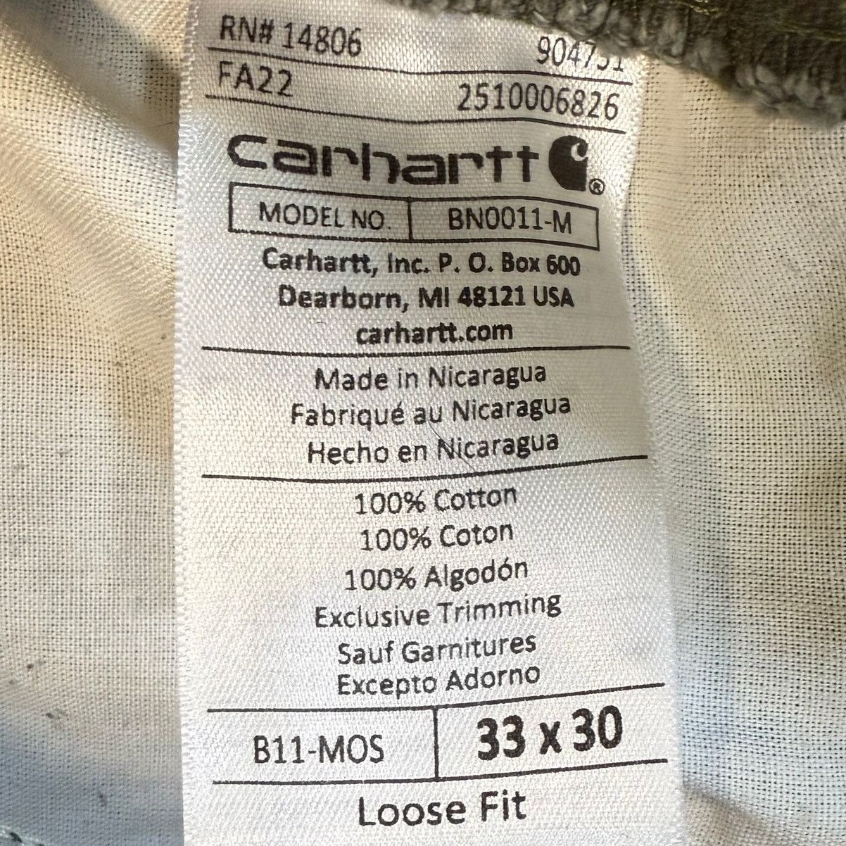 Carhartt Carhartt 32X30 Loose Fit Green Pants Streetwear Distressed Size US 32 / EU 48 - 5 Thumbnail