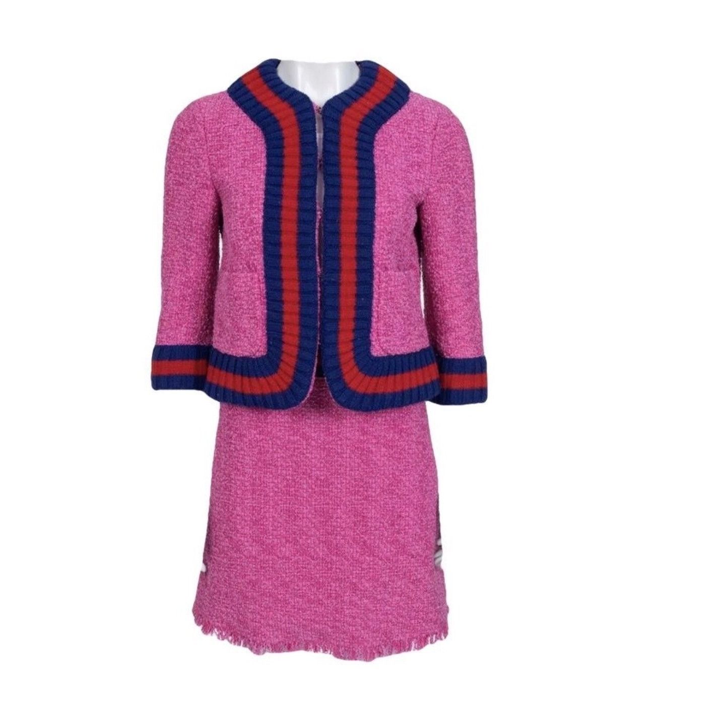 Gucci Gucci Pink Tweed Skirt Suit - Elegant & Versatile IT38/XS Size XS / US 0-2 / IT 36-38 - 1 Thumbnail